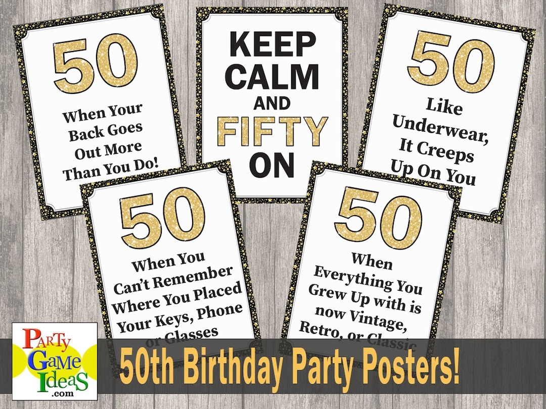 Funny Birthday Party Decorations 50th Happy Birthday Posters Signs 50th Birthday Quotes Office Party Printable Jokes Pranks Gags Etsy