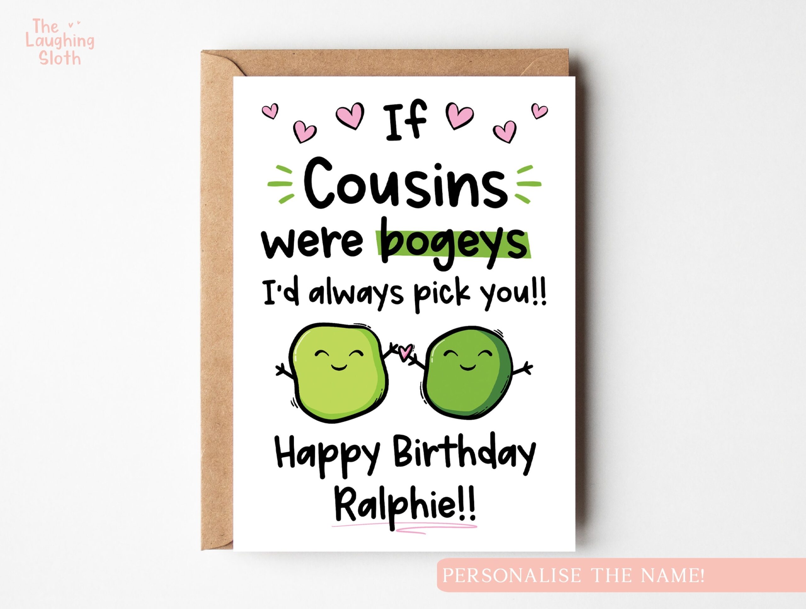 Funny bogey Cousin Birthday Card Personalizable Kids Card Etsy