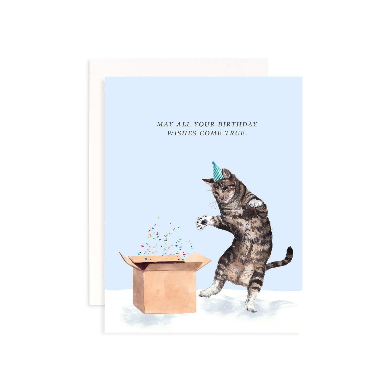 Funny Cat Birthday Card Birthday Wishes Come True Watercolor Kitty Birthday Greeting Card Card For Cat Lover Tabby Cat Birthday Card Etsy Israel