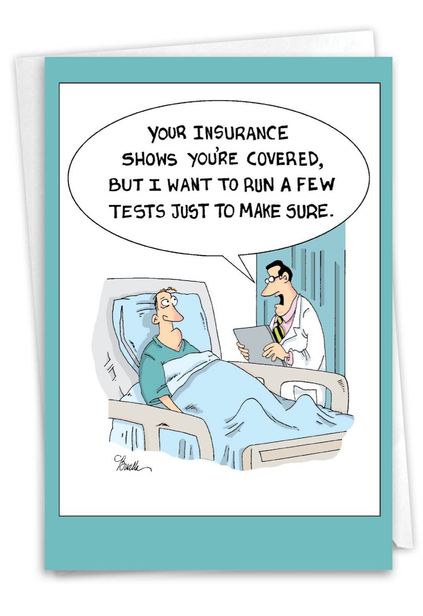 Funny Get Well Greeting Card W Envelope Insurance Tests EBay