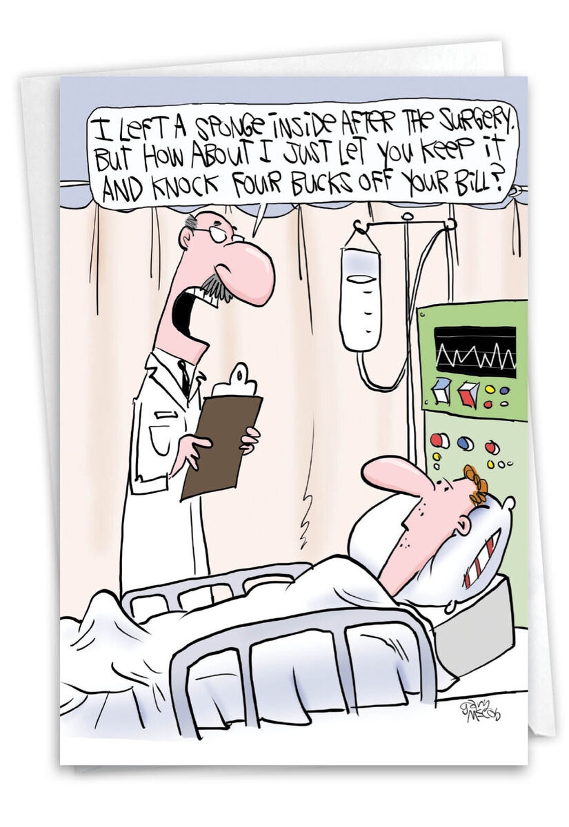 Funny Get Well Greeting Card W Envelope Sponge Surgery EBay
