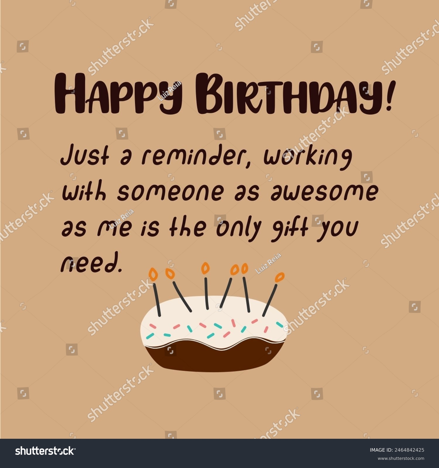 Funny Happy Birthday Wishes Colleague Cake Stock Illustration 2464842425 Shutterstock