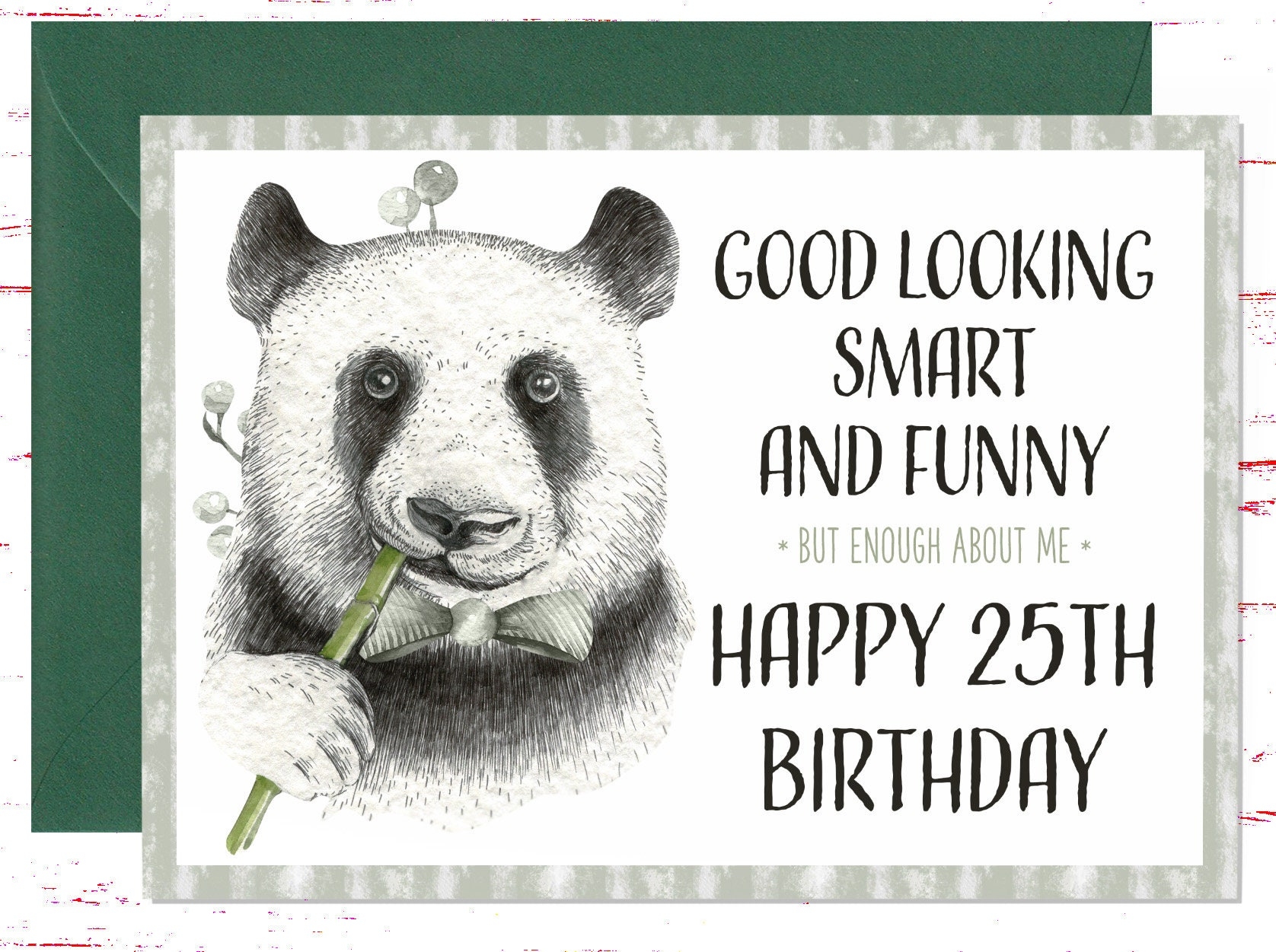 Funny Panda 25th Birthday Card Sarcastic Humor Etsy