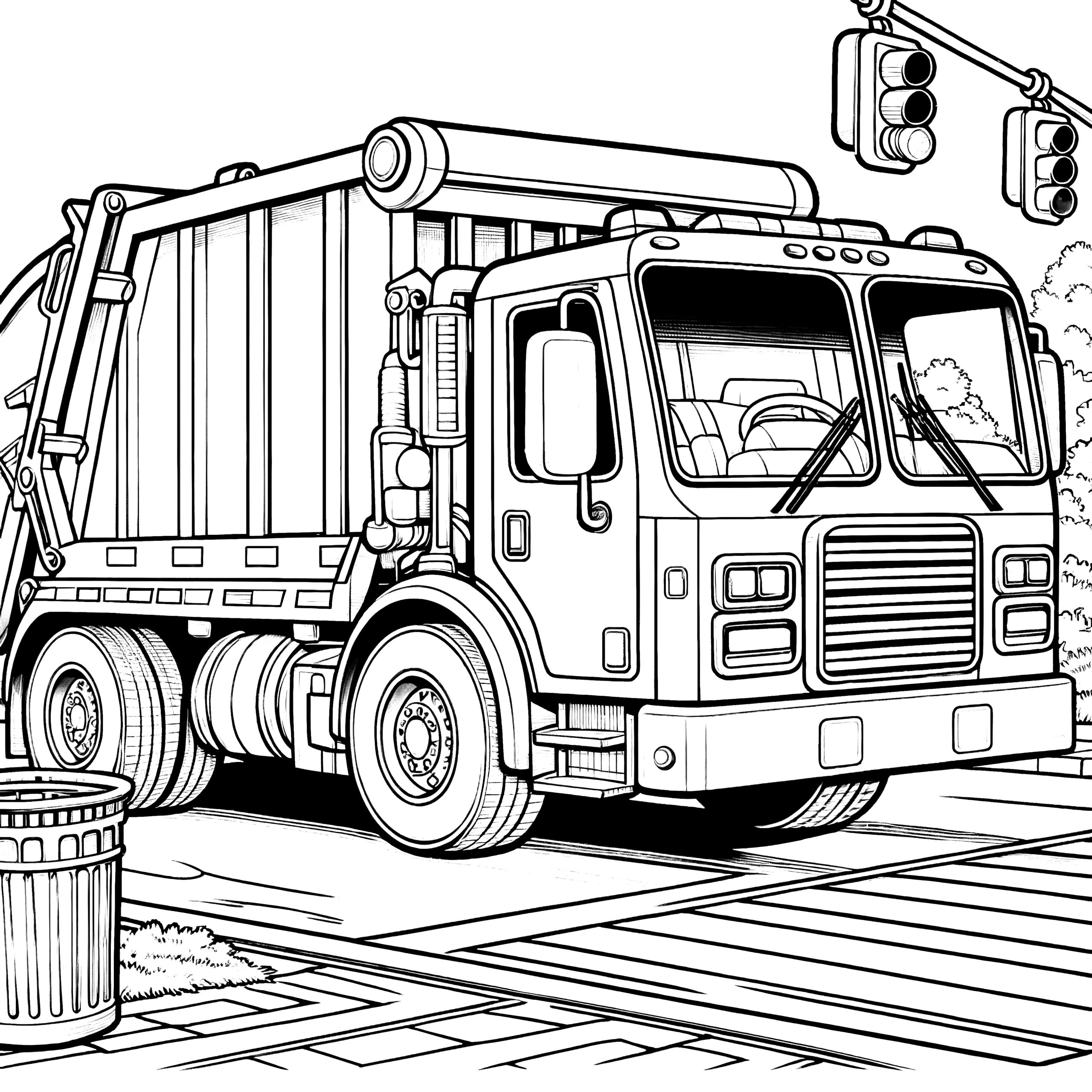 Trash Truck Coloring Page