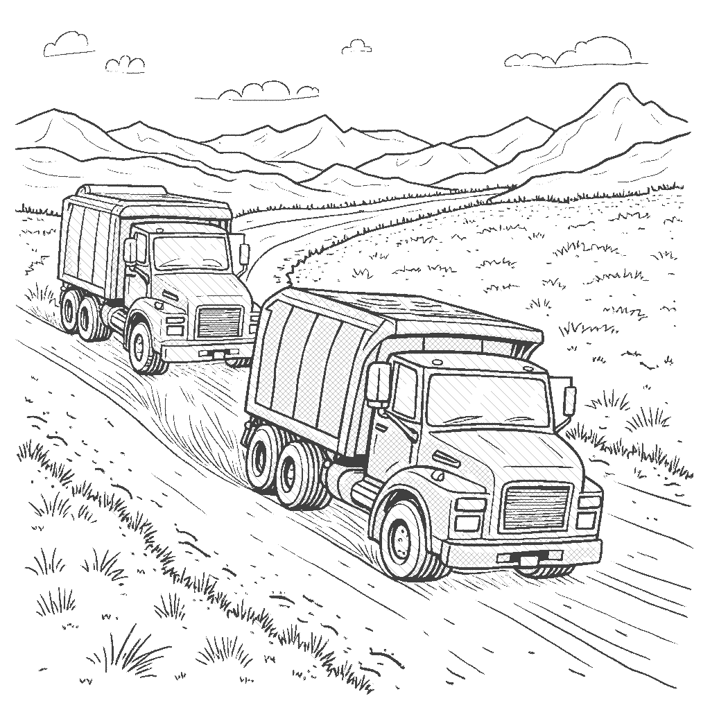 Garbage Trucks Coloring Pages ColorAI me