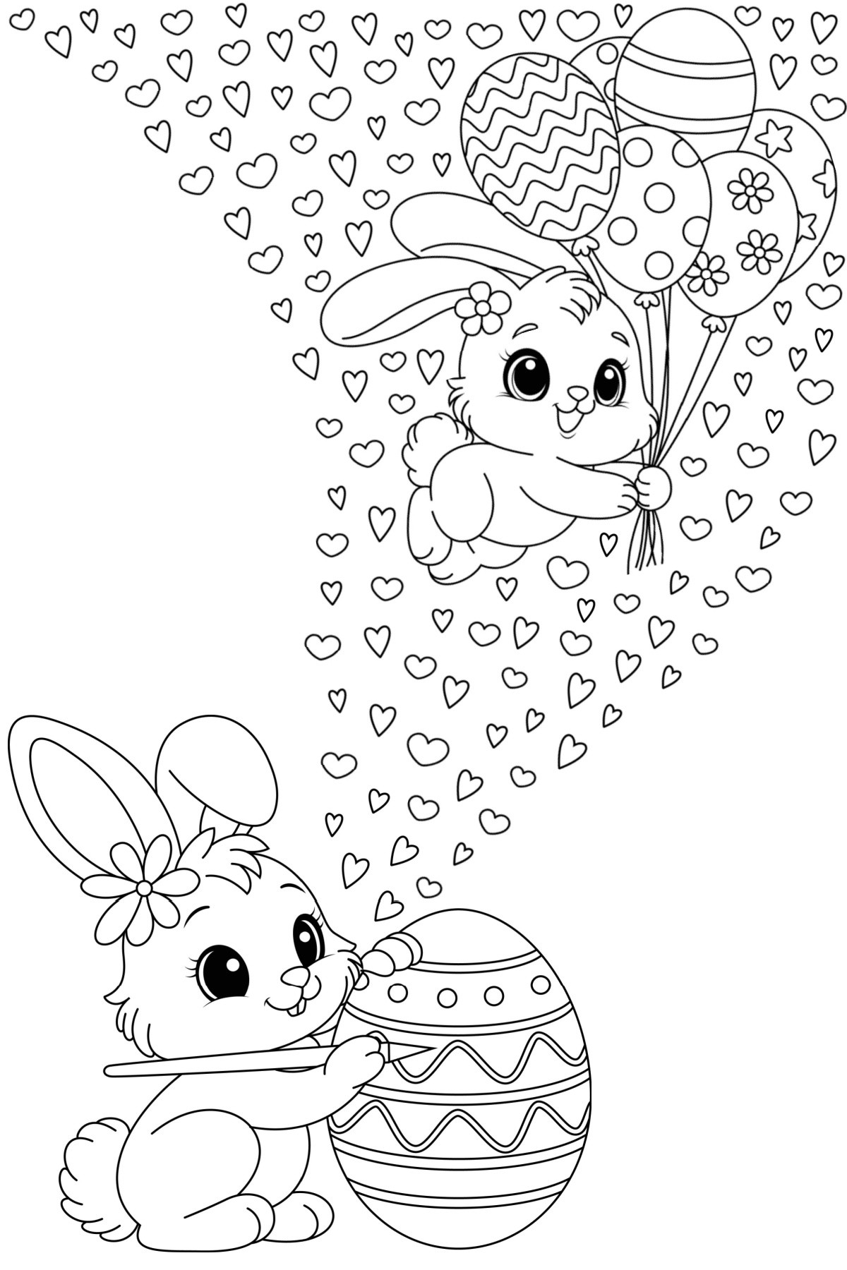 easter bunny coloring page printable easter bunny coloring page printable