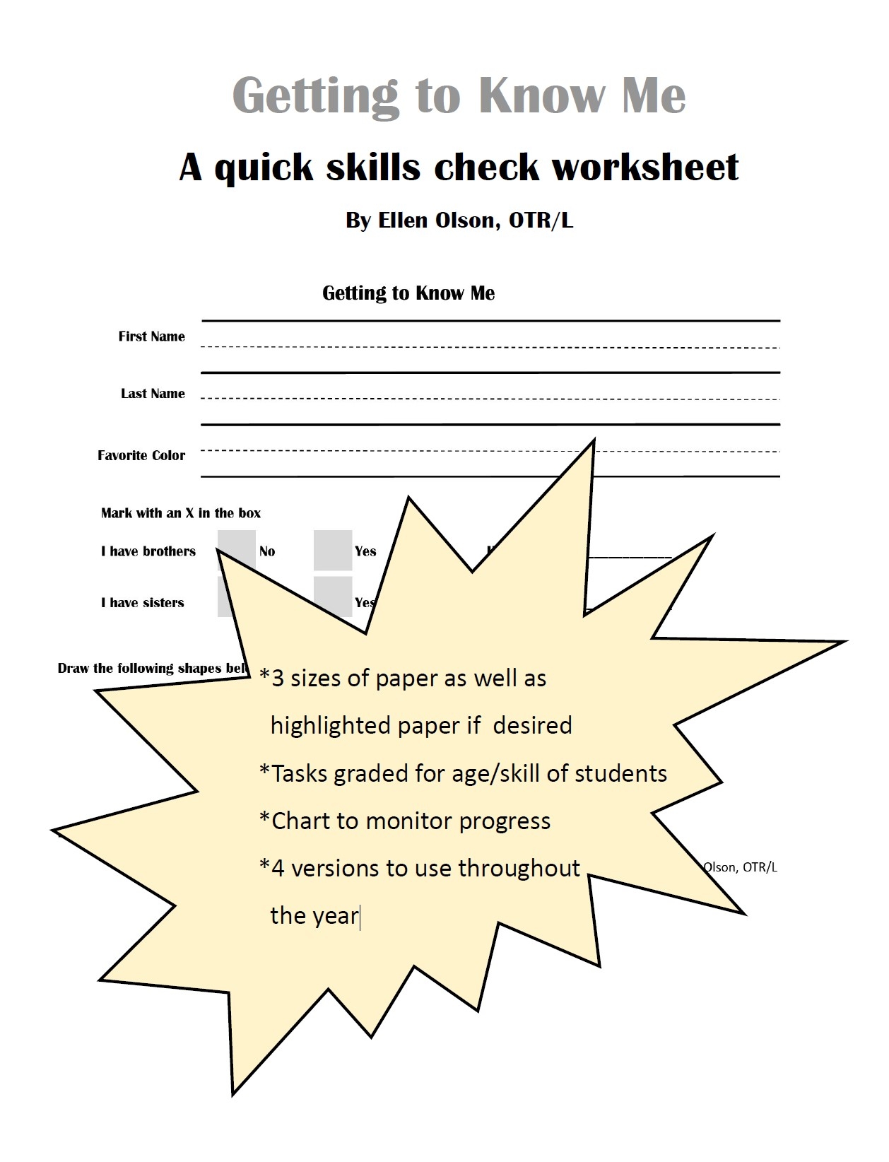 getting to know me worksheet