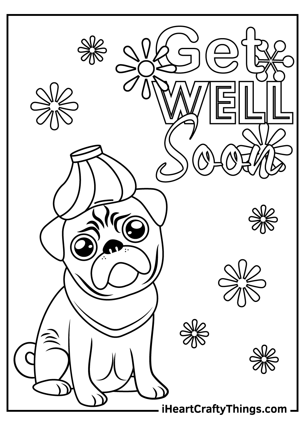 get well card coloring page get well card coloring page