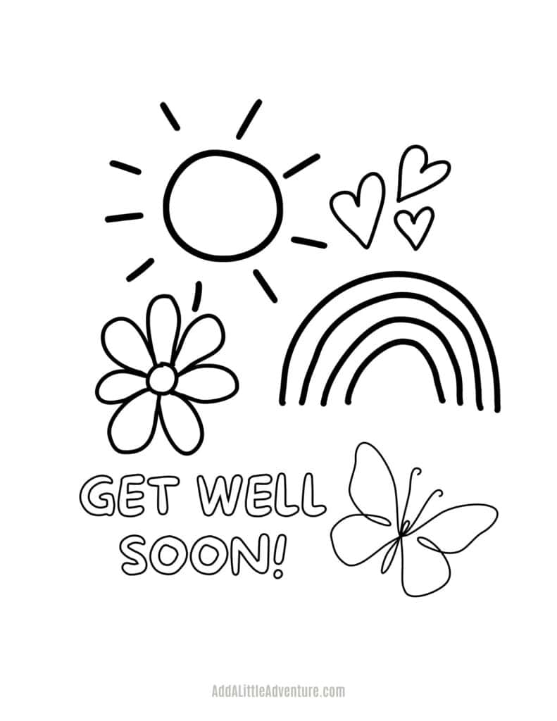 get well soon color pages
