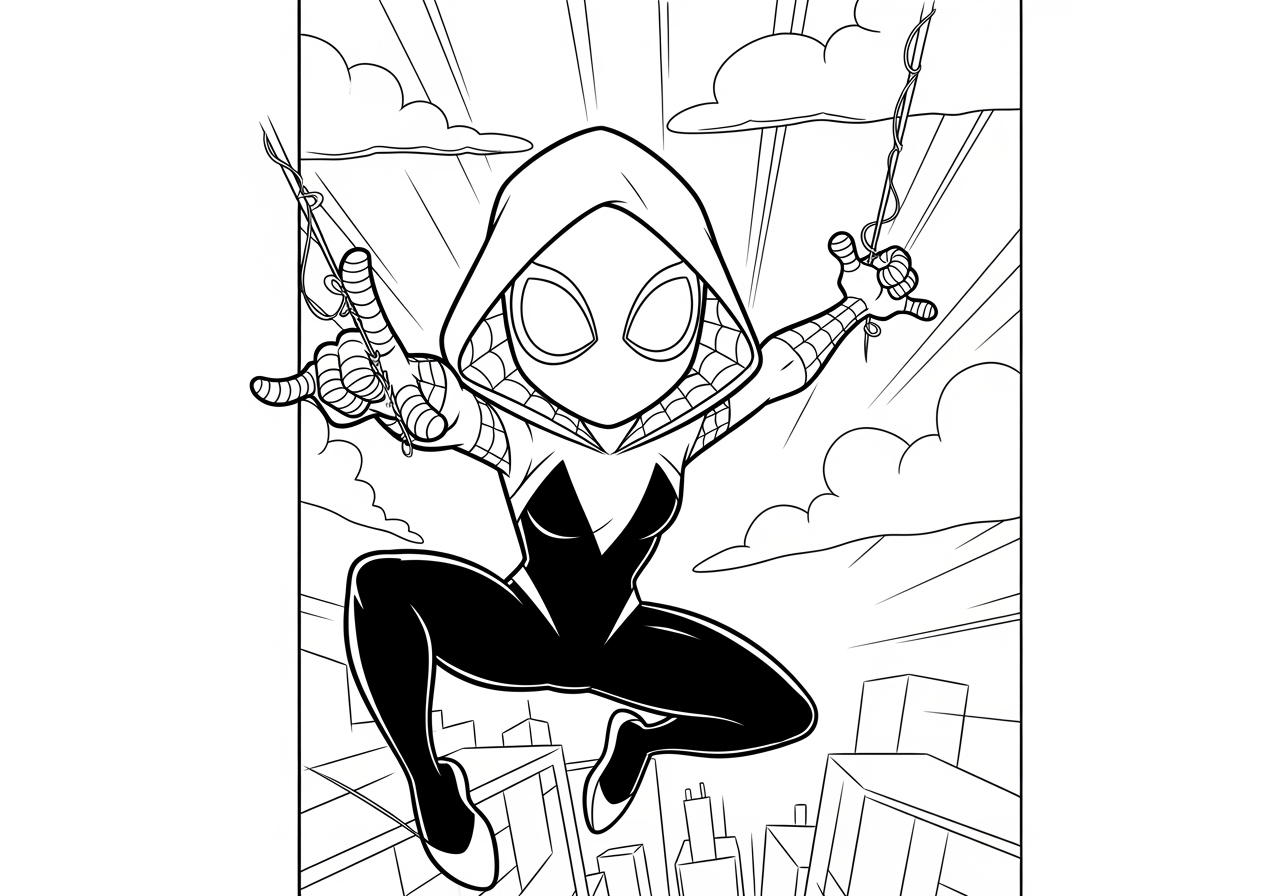 Ghost Spider Man Coloring Page Download For Free PDF 