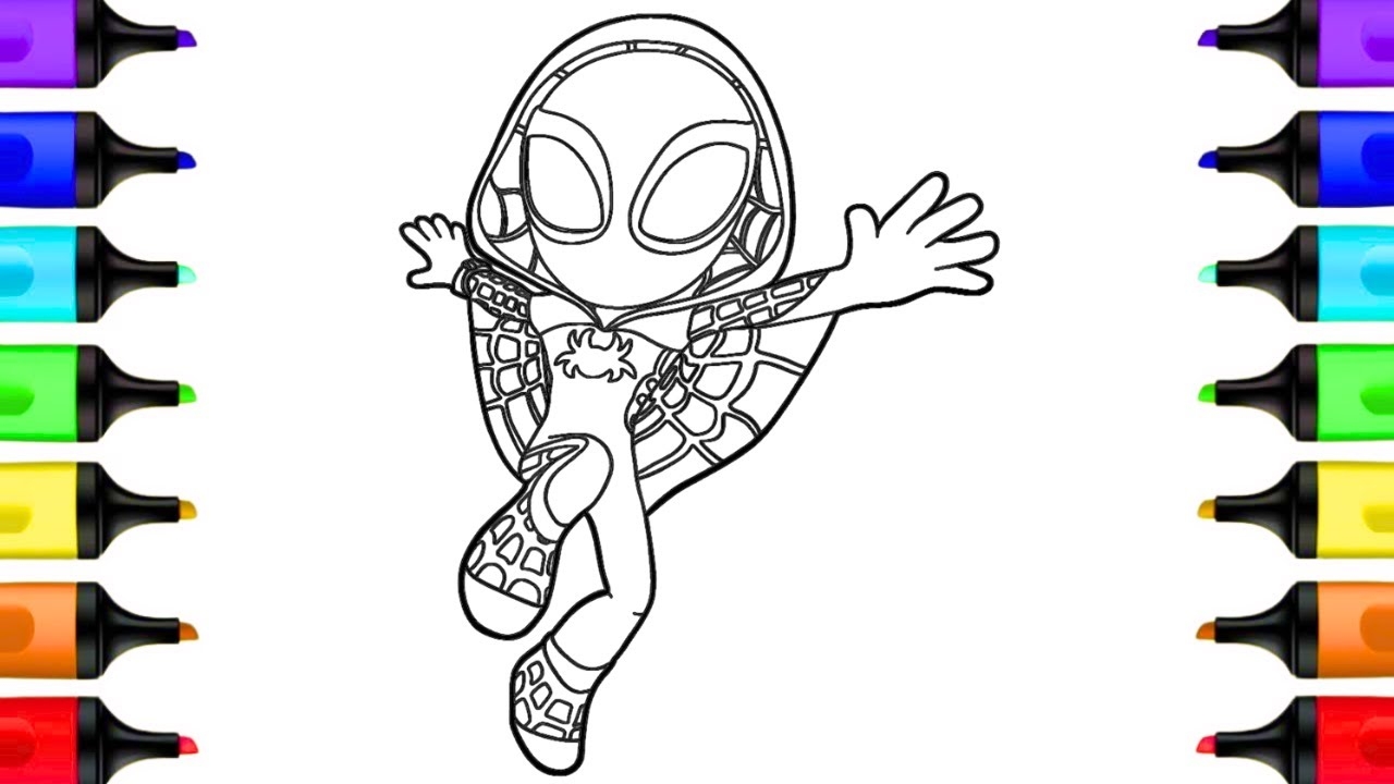 Ghost Spider Colouring Pages