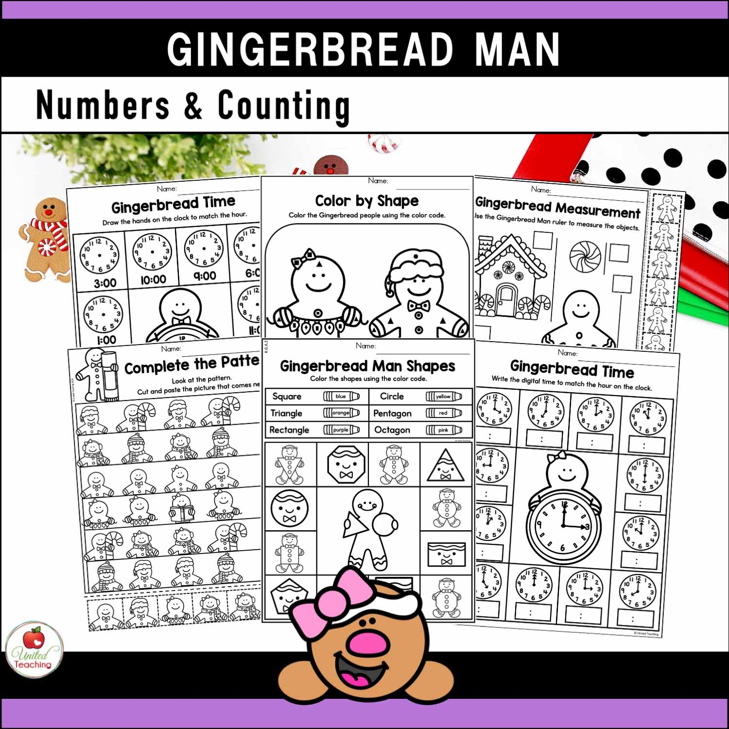 free printable gingerbread man worksheets