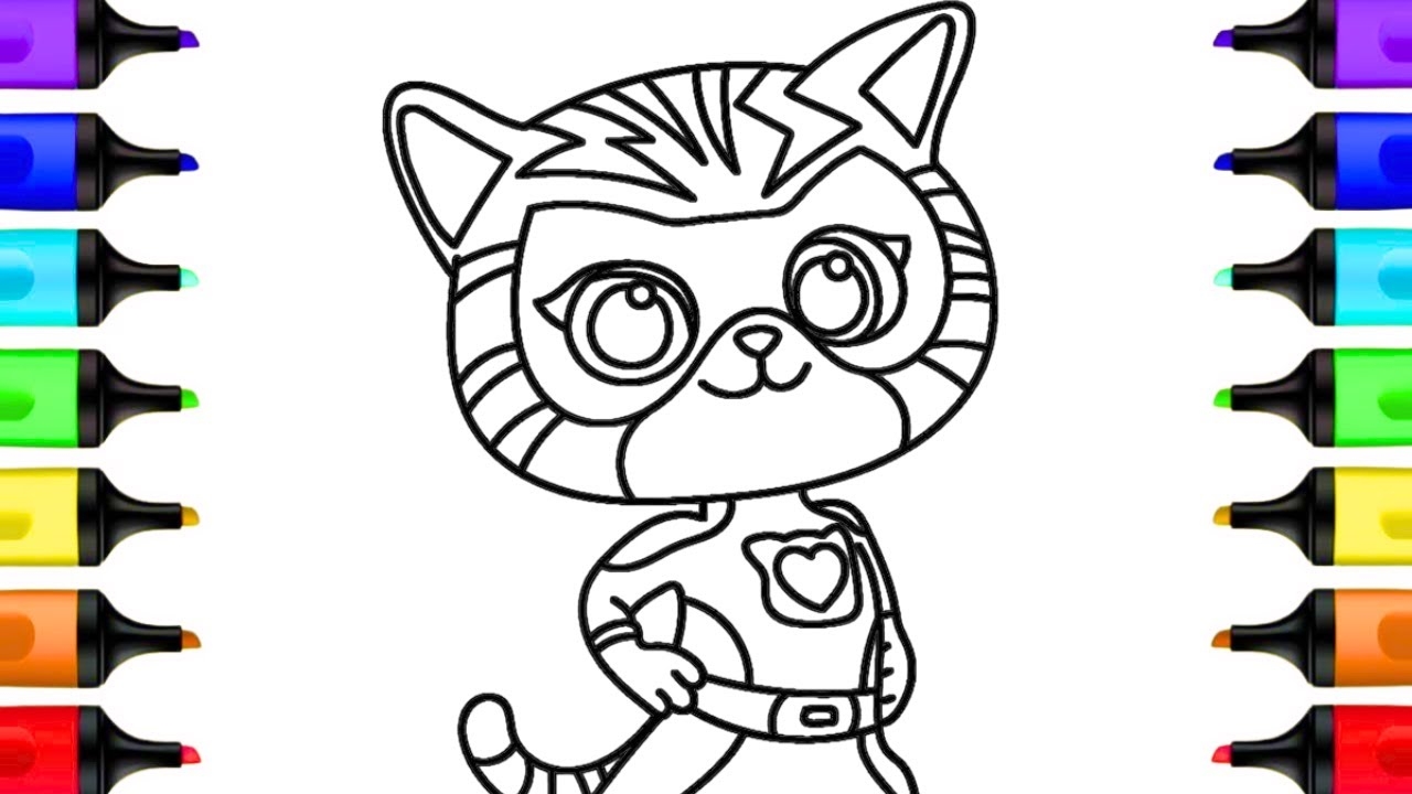 super kitty coloring pages