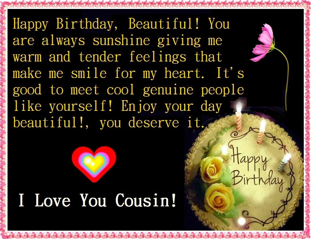 Gorgeous Happy Birthday Cousin Quotes QuotesGram