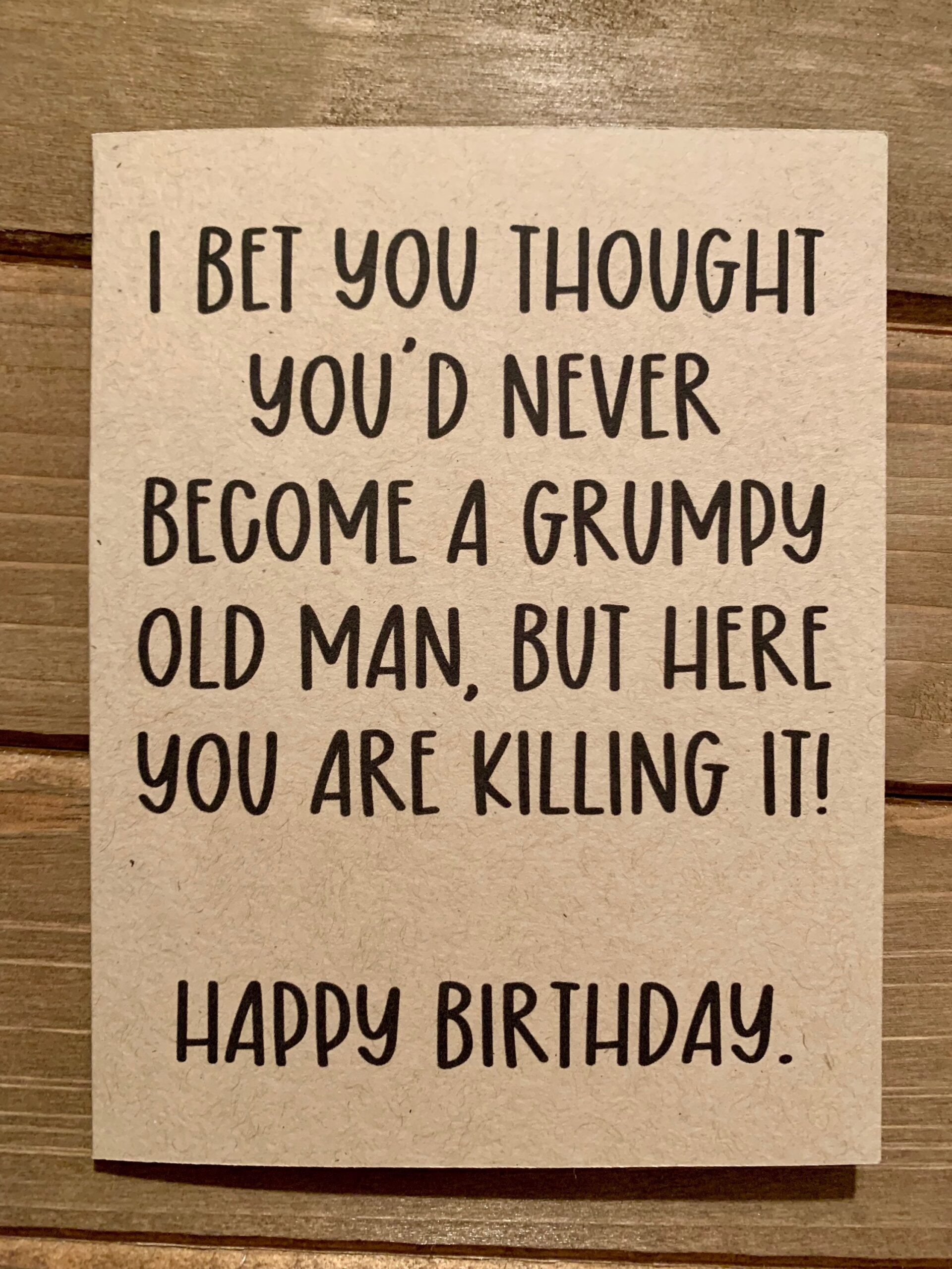 Grumpy Old Man Birthday Card Milestone Birthday Cards Sarcastic Birthday Cards Adult Cards For Him Funny Birthday Cards Etsy India