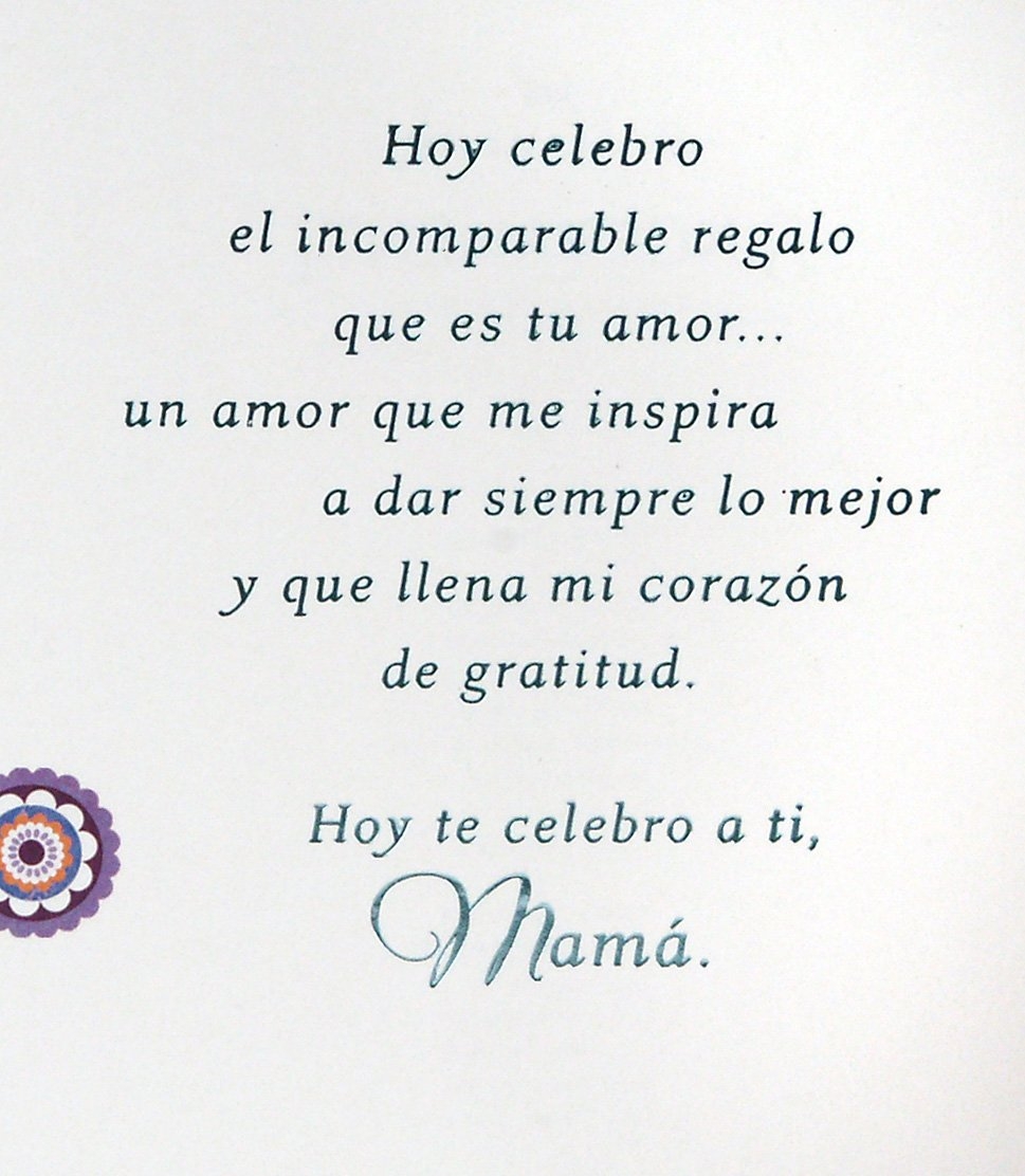 Hallmark Vida Spanish Birthday Greeting Card For Mom Dimensional Flower Amazon co uk Stationery Office Supplies