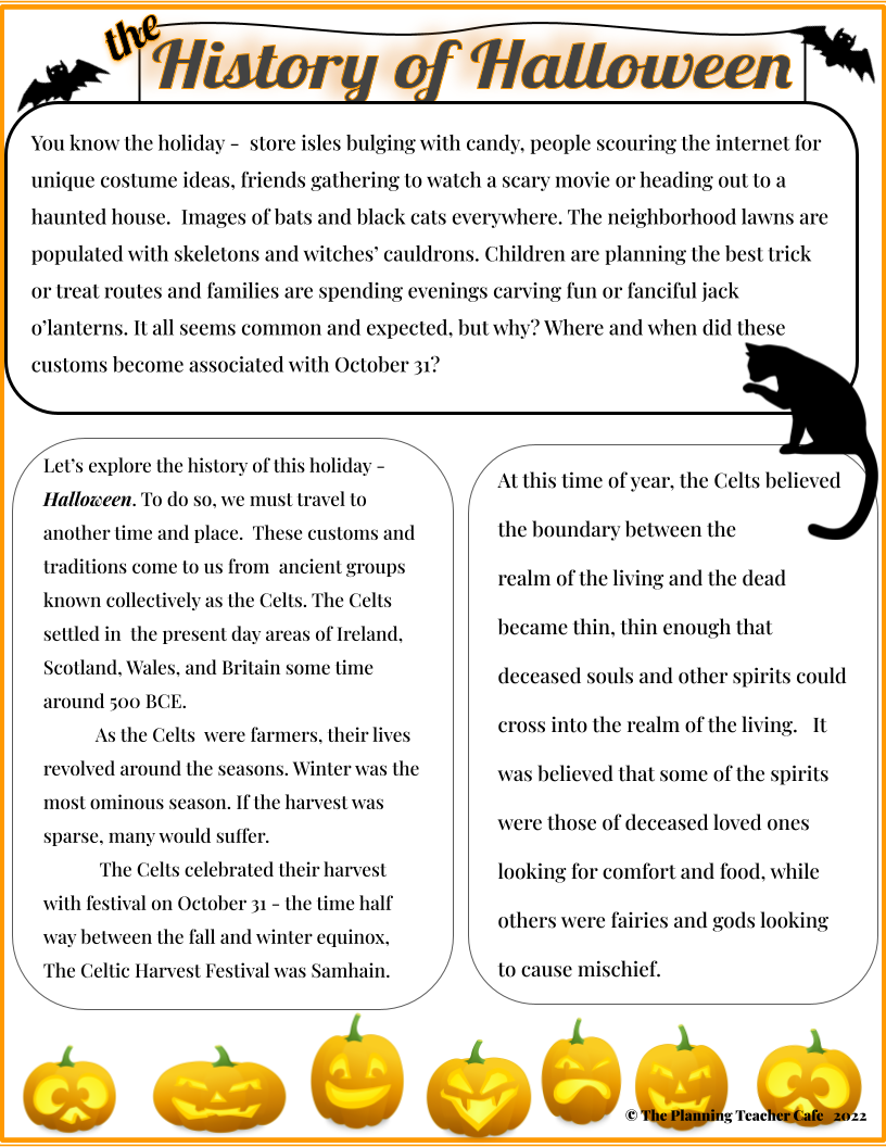 Halloween A History With Multiple Activities Classful