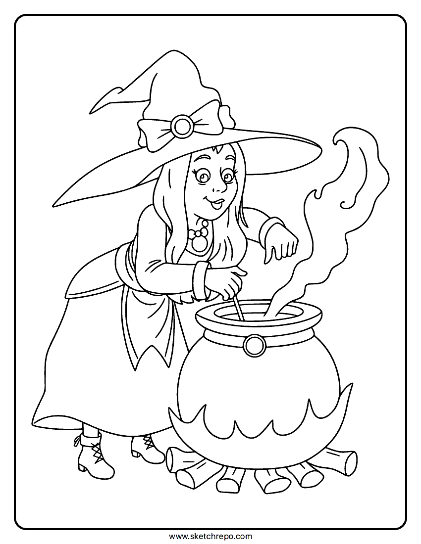 halloween witch coloring pages