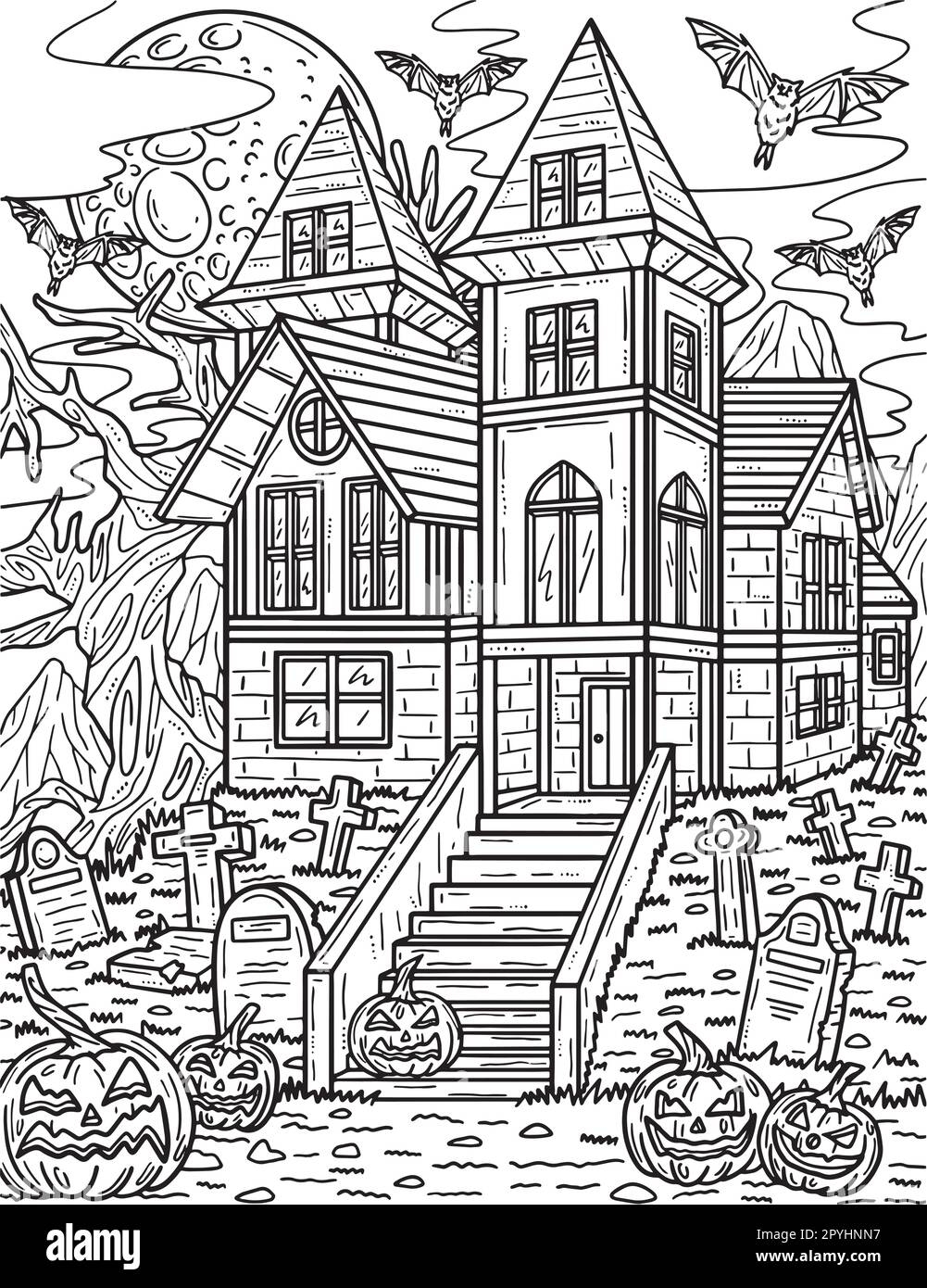 Coloring Pages Of Haunted Houses