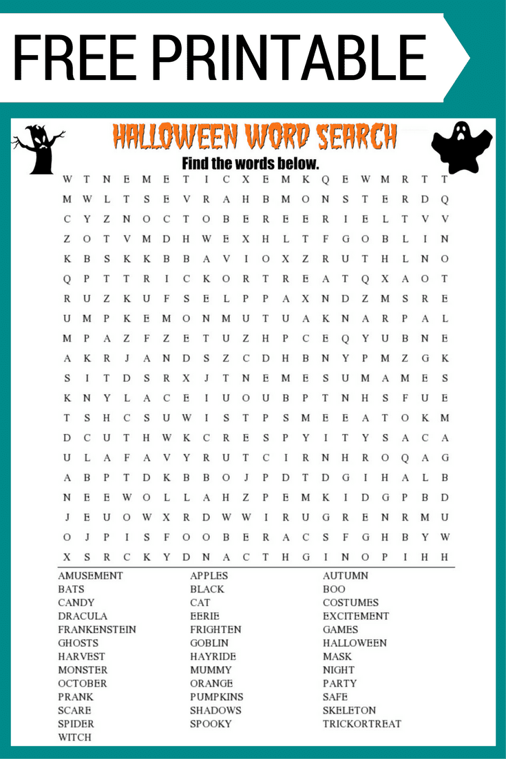 halloween word search worksheets