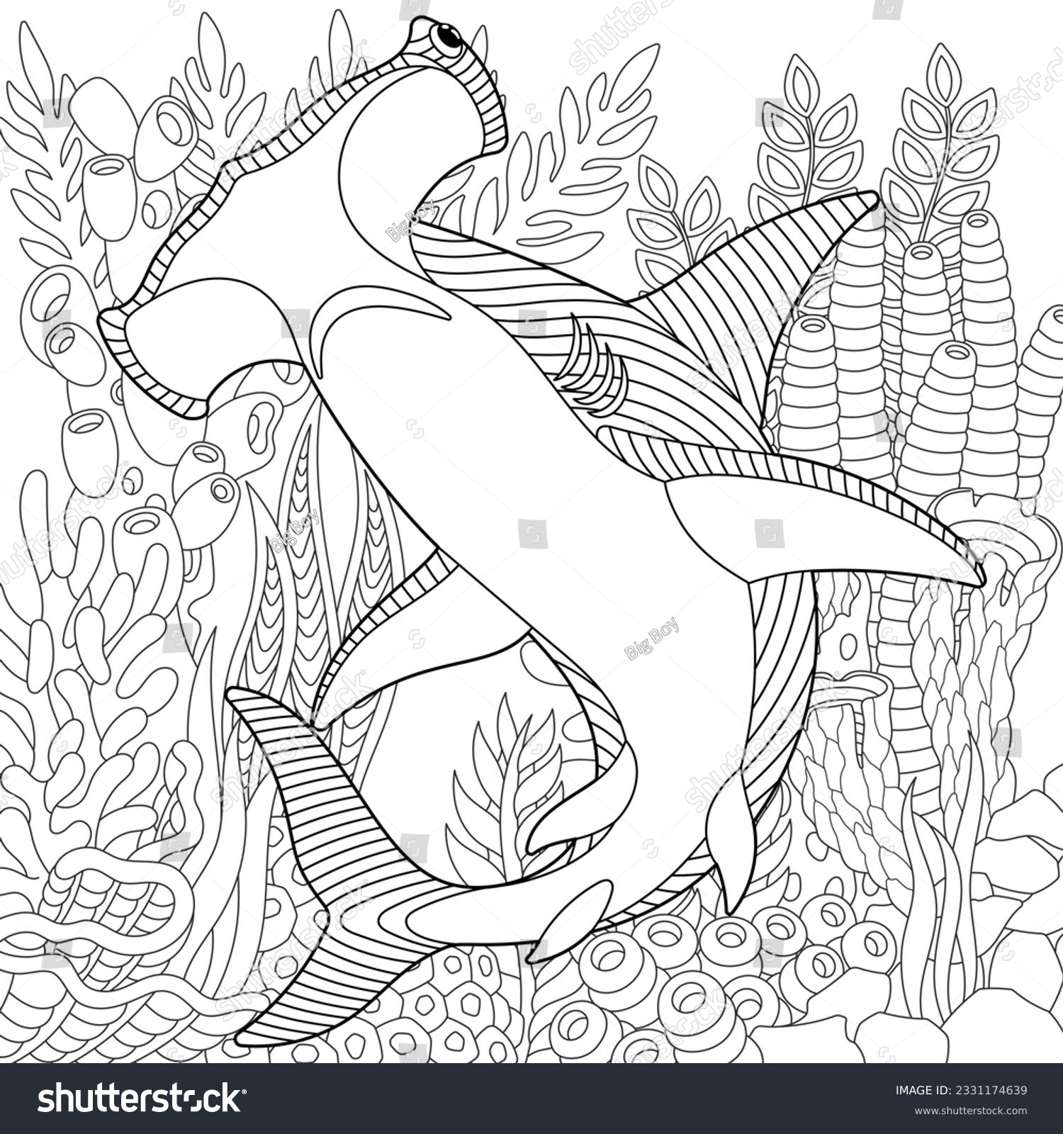 Hammerhead Shark Coloring Page