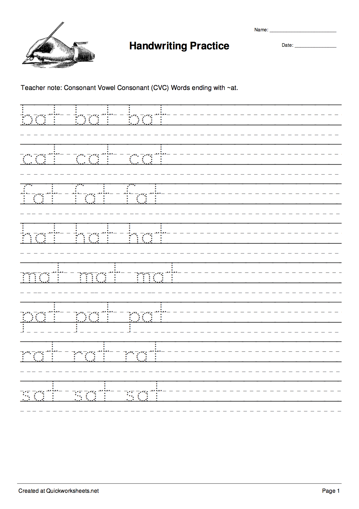free handwriting worksheet creator
