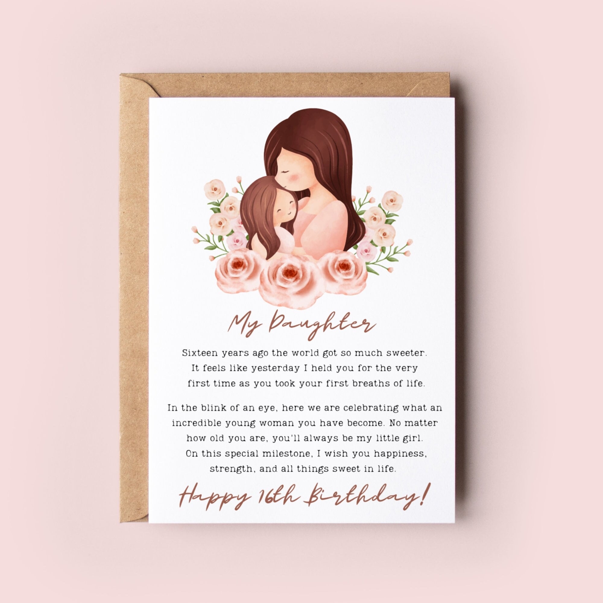 Happy 16th Birthday Card To Daughter 16th Birthday Card For Daughter Sixteen Birthday Card For Daughter Birthday Card Gift For Daughter Etsy