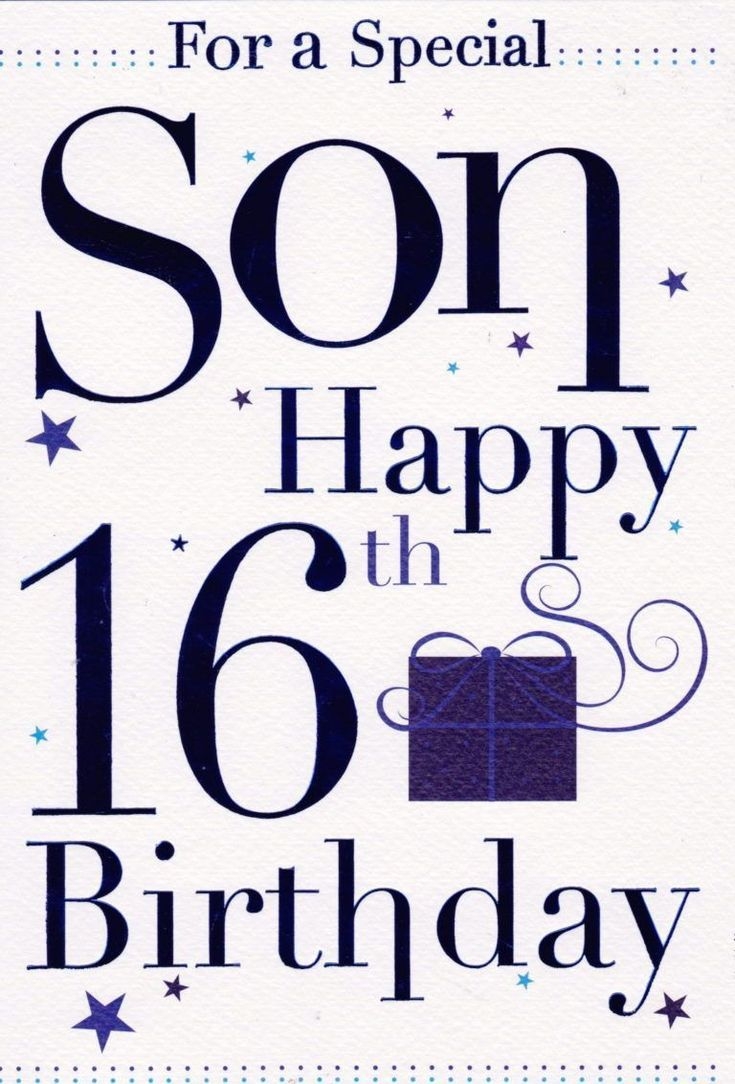 Happy 16th Birthday Son Card