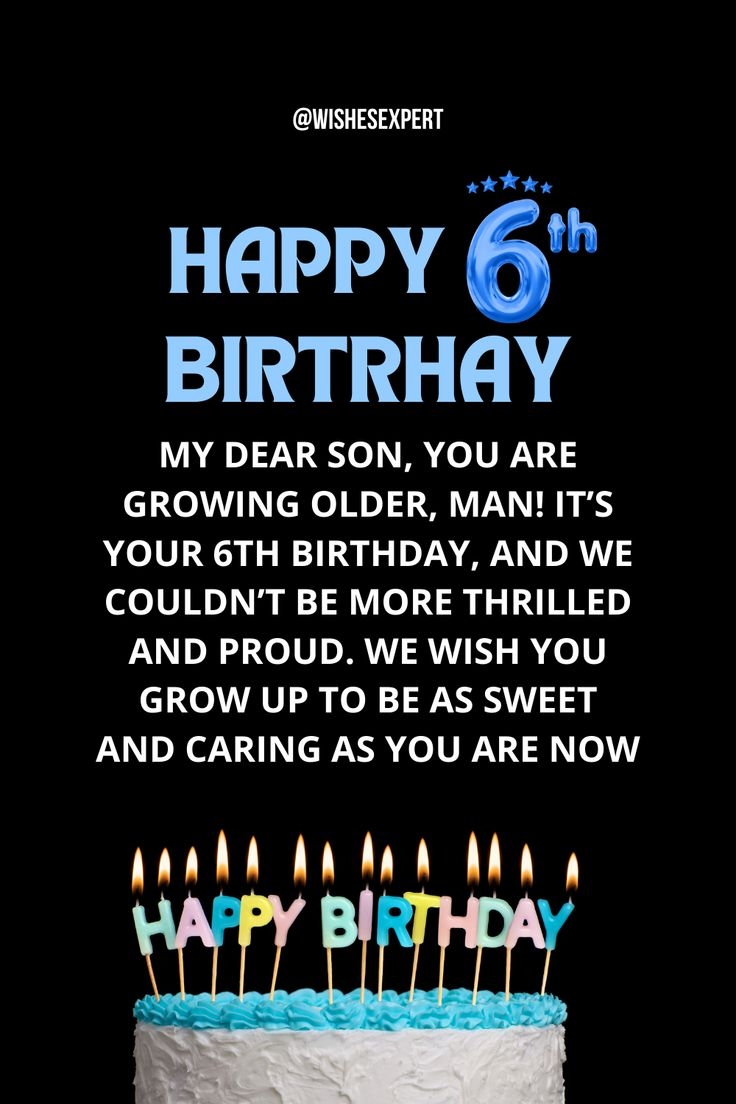 Happy 6th Birthday Wishes For Boys And Girls