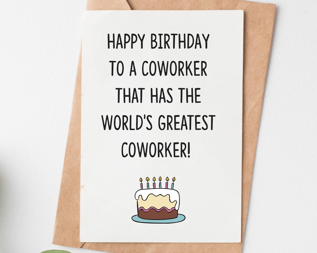 Happy Birthday Card For Coworker Colleague Funny Birthday Card Coworker Birthday Gift Co worker Birthday Card Etsy