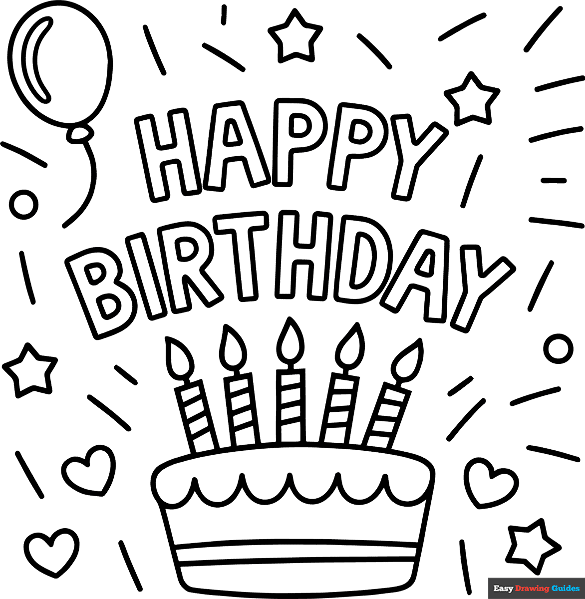 Birthday Card Coloring Page