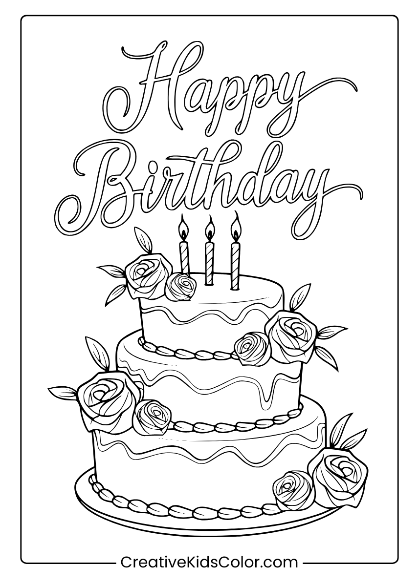 Happy Birthday Coloring Pages 25 Free Printable PDF Happy Birthday Coloring Pages 25 Free Printable PDF