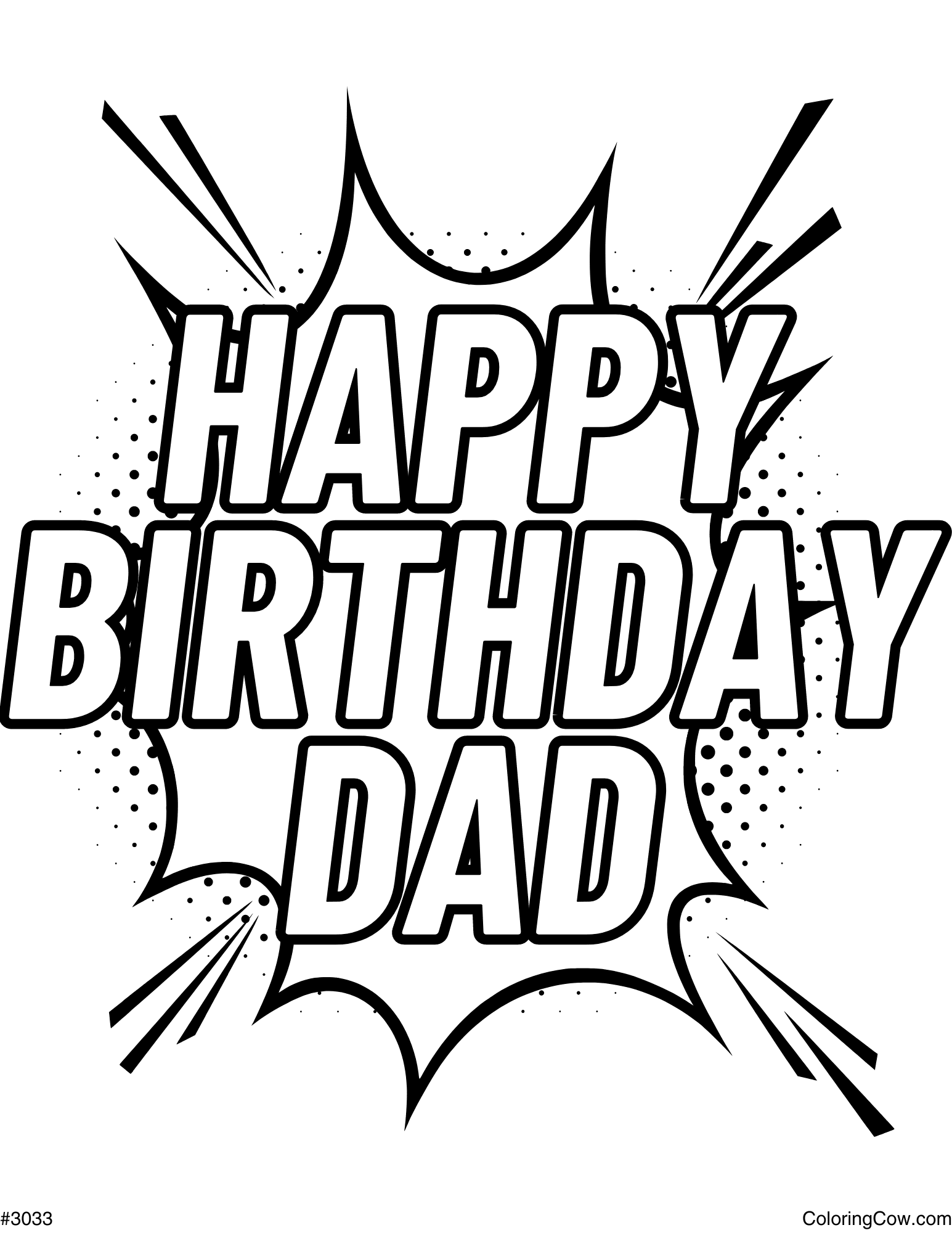 coloring pages happy birthday dad