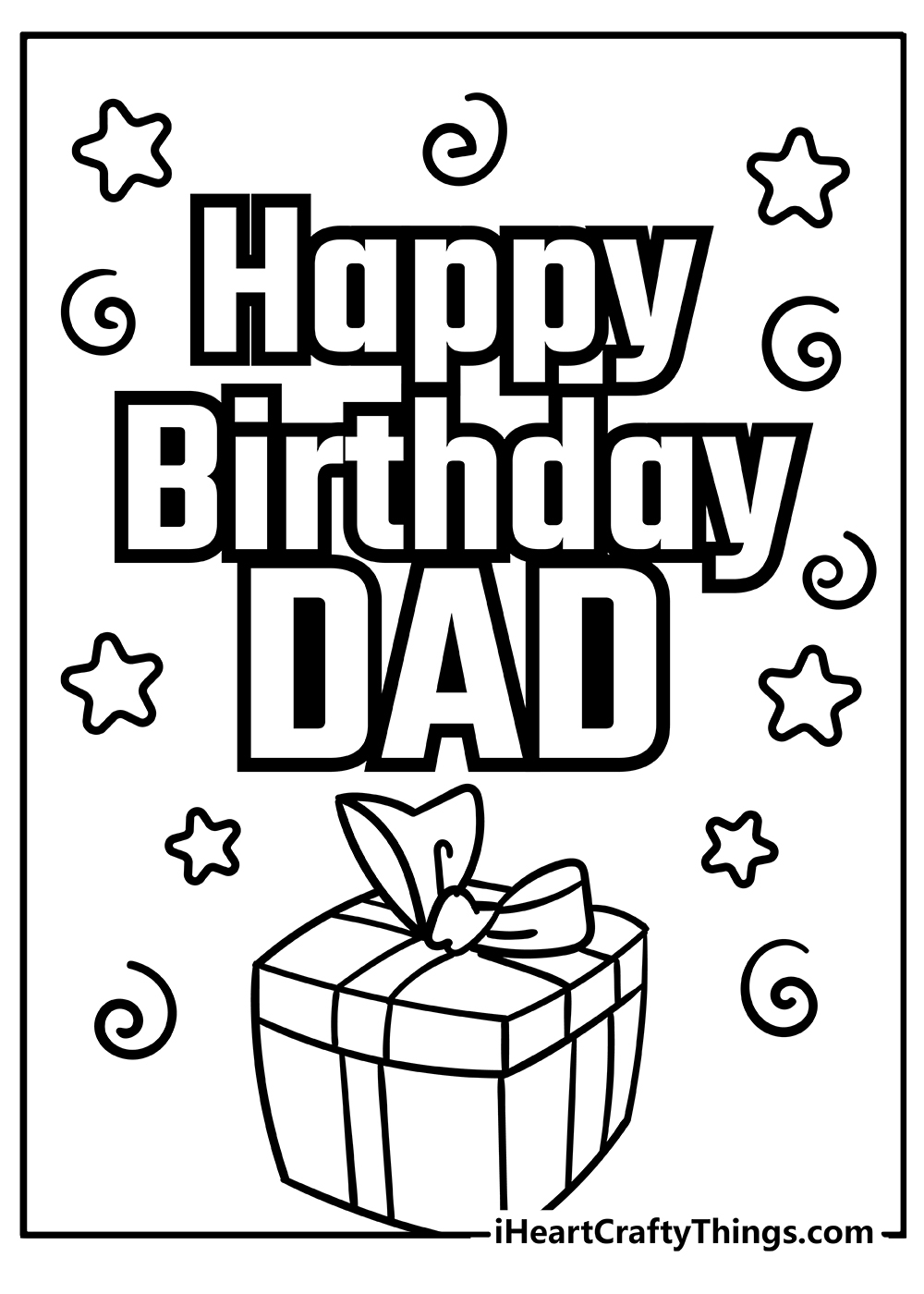Coloring Pages Happy Birthday Dad