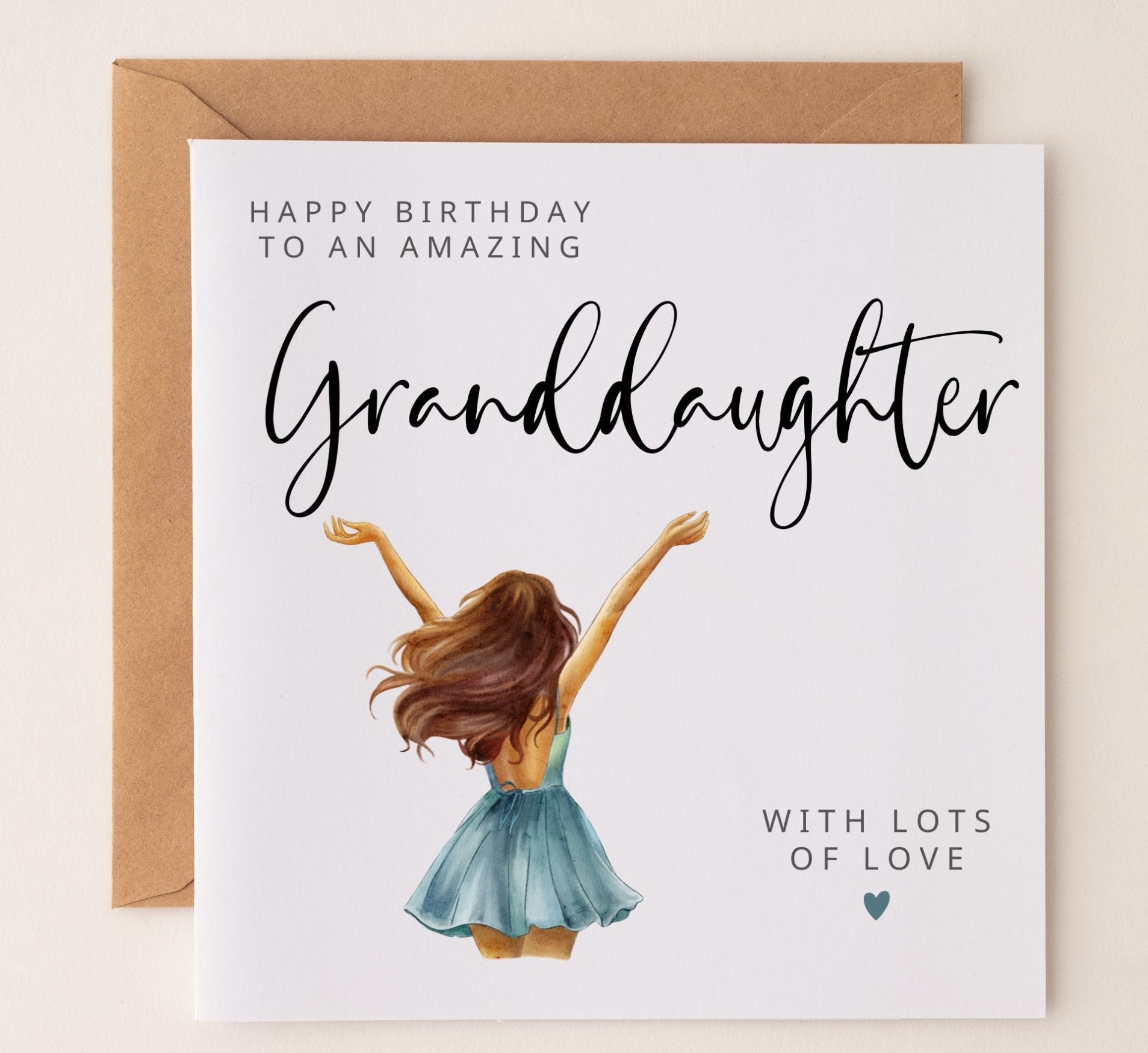 Happy Birthday Granddaughter Card Personalize Inside Etsy