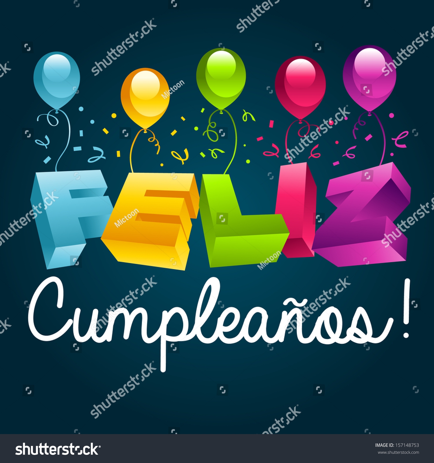 Happy Birthday Greeting Card Spanish Stock Illustration 157148753 Shutterstock Happy Birthday Greeting Card Spanish Stock Illustration 157148753 Shutterstock