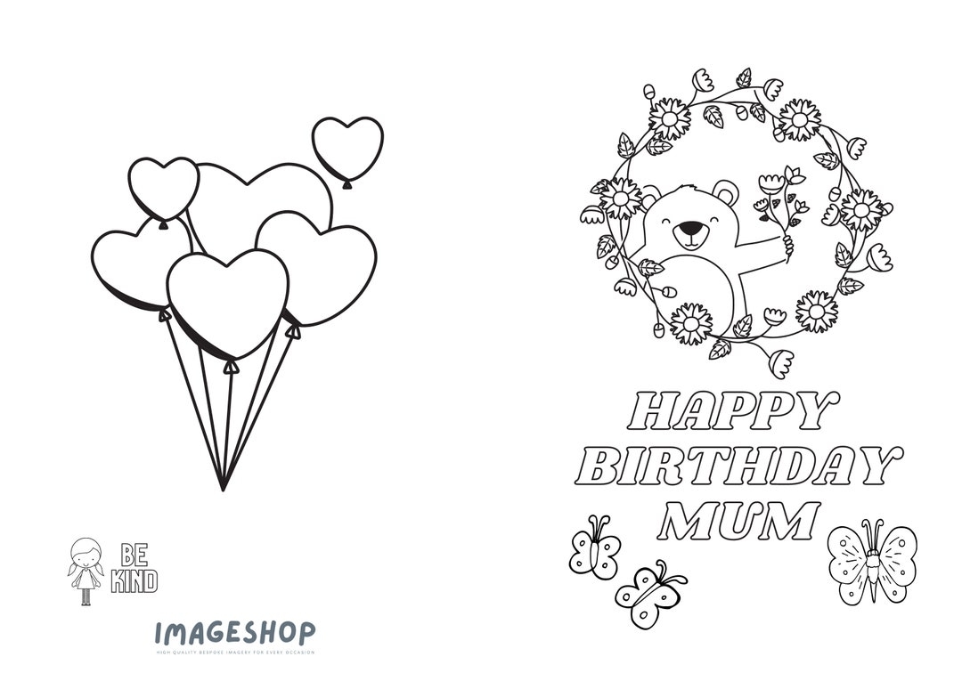 happy birthday mom coloring pages
