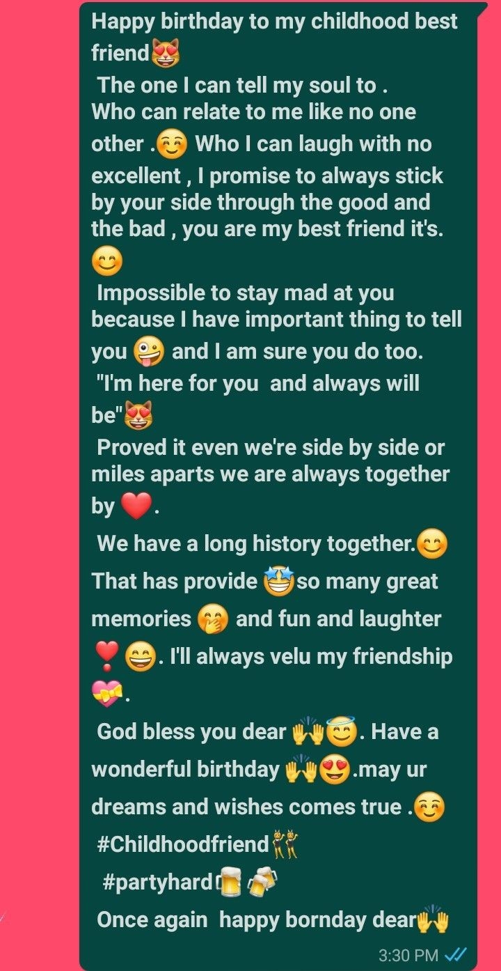 Happy Birthday Quotes Long Paragraph For Childhood Best Friend And Your Best Friend