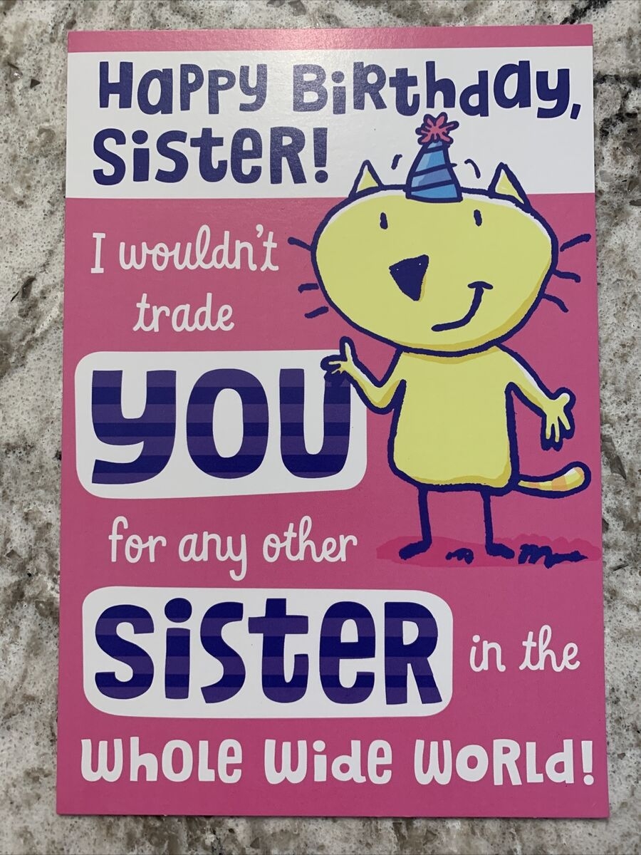 Happy Birthday Sister Funny Cute Ha Ha Ha 5 5 x8 Hallmark Greeting Card EBay