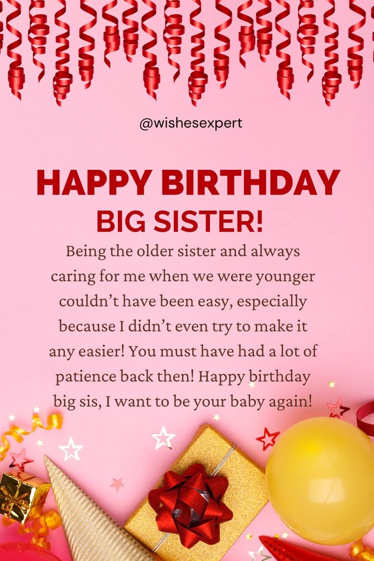 Happy Birthday Wishes For Big Sister
