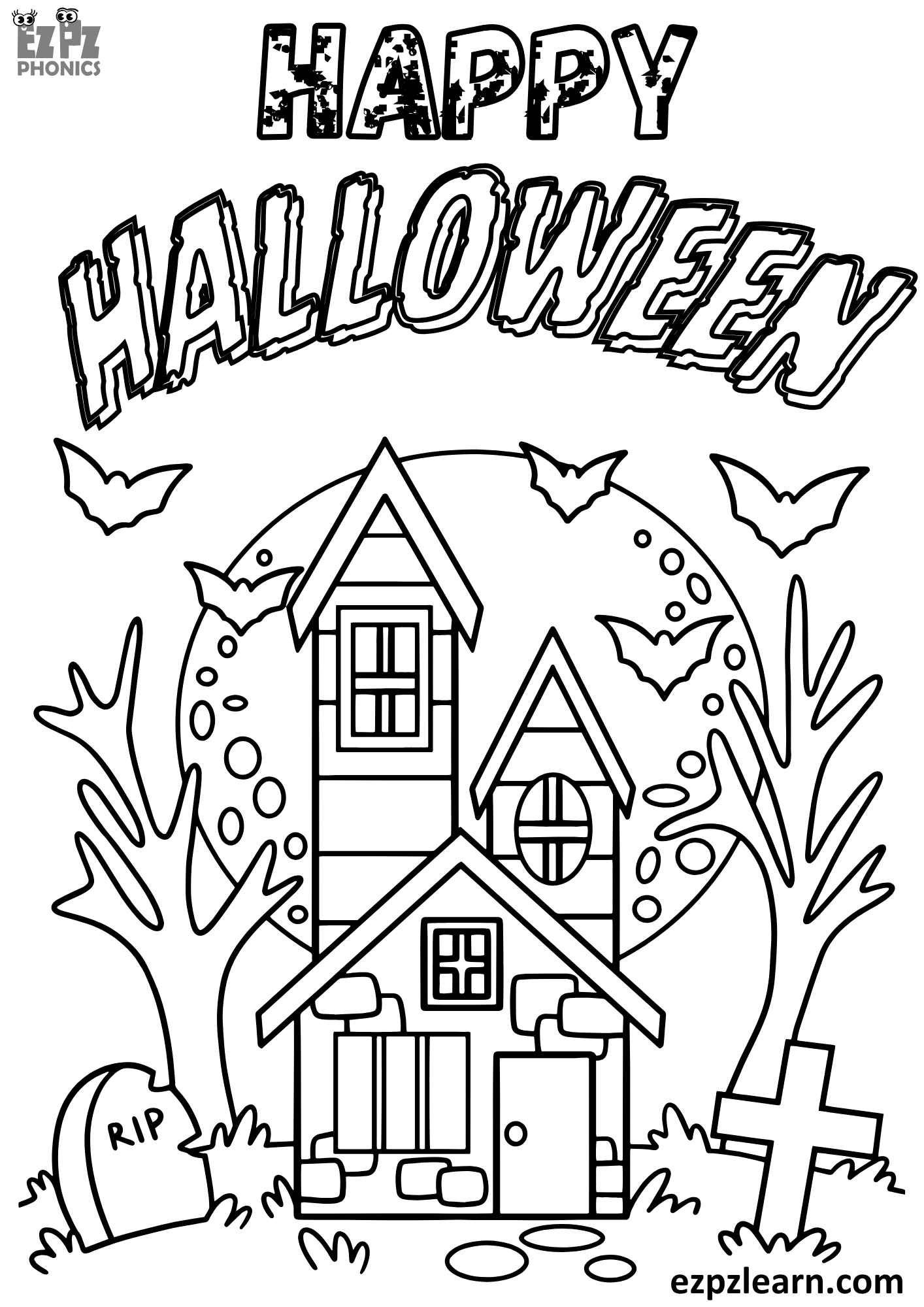 Happy Halloween Coloring Page