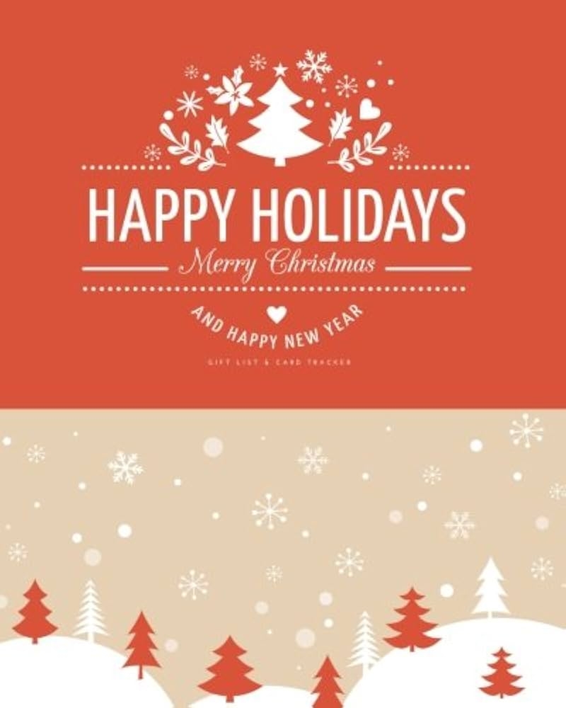 Happy Holidays Merry Christmas And Happy New Year Gift List Card Tracker Shopping List Greetings Card Recorder Address Book Organizer Track For 6 Years Large Seasonal Holidays 