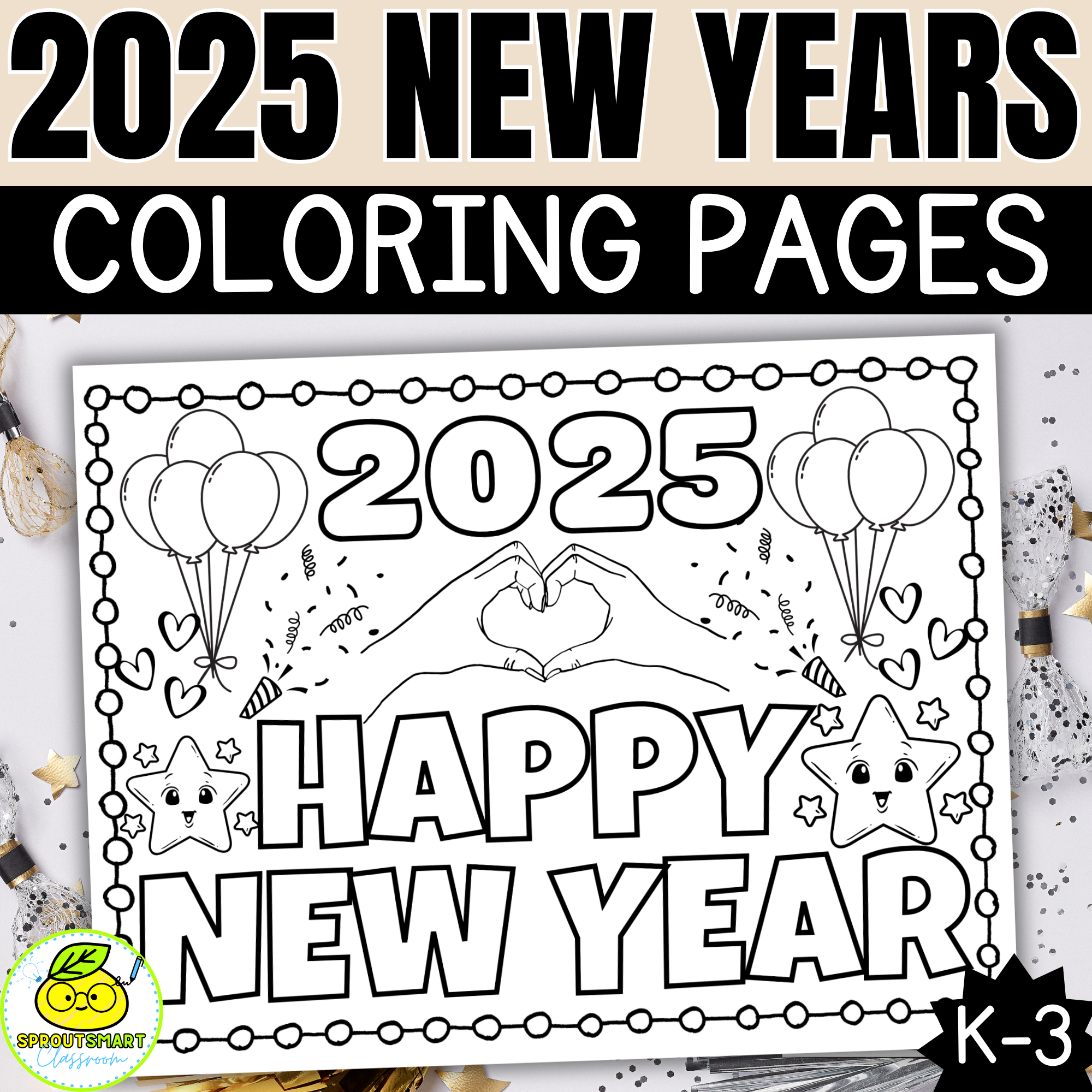 New Year Coloring Pages 2025