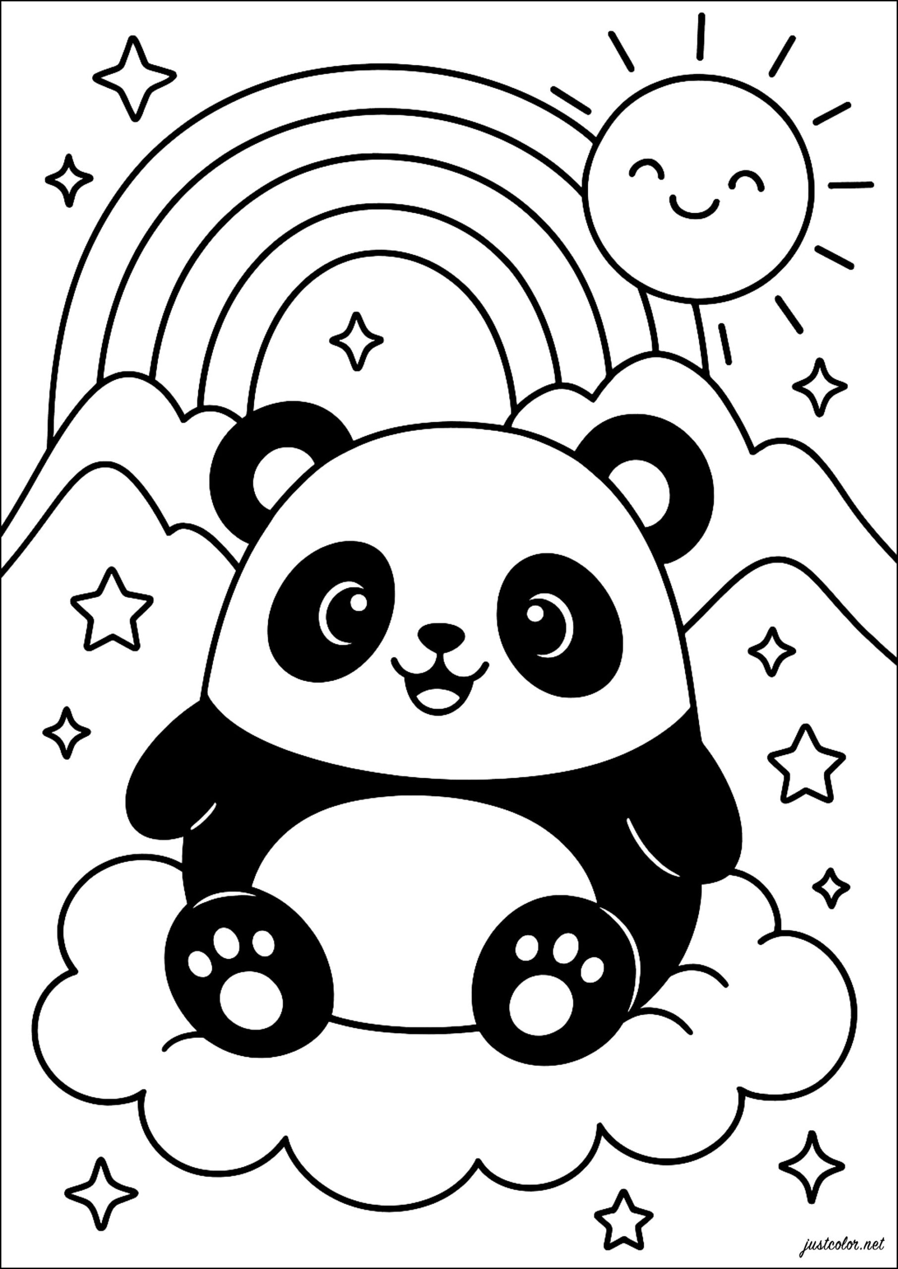 coloring pages of panda bears