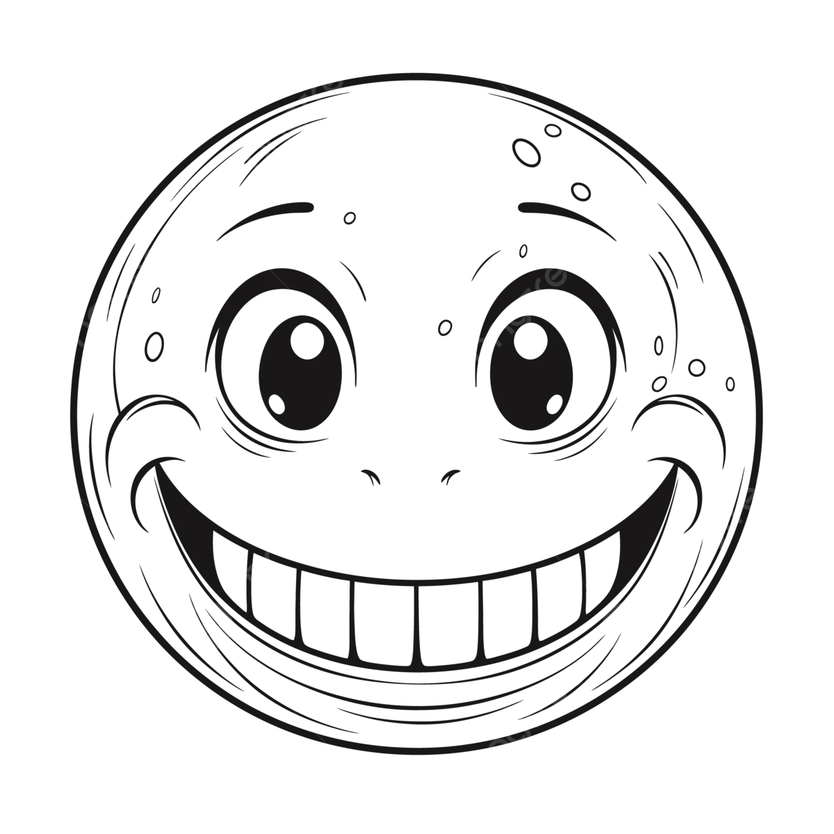 coloring page of a happy face