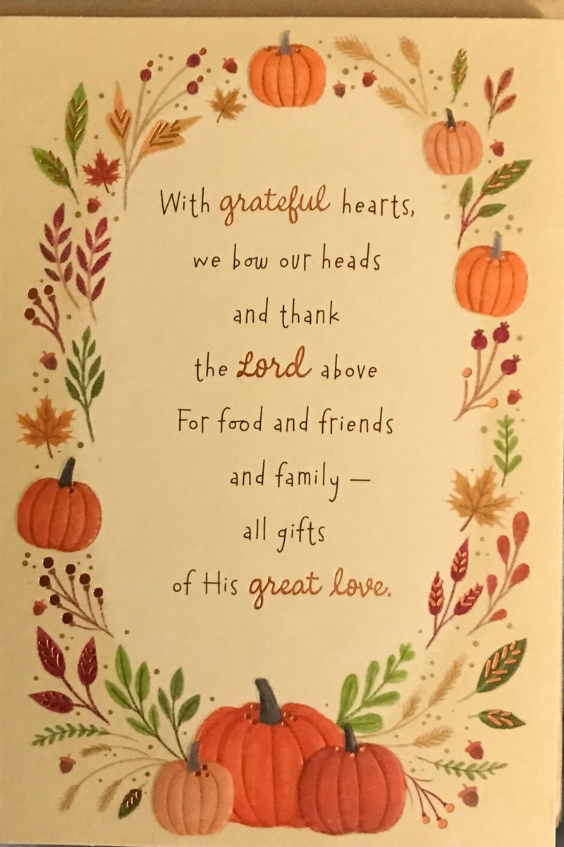 Happy Thanksgiving Religious Gold Etching American Greetings Greeting Card EBay