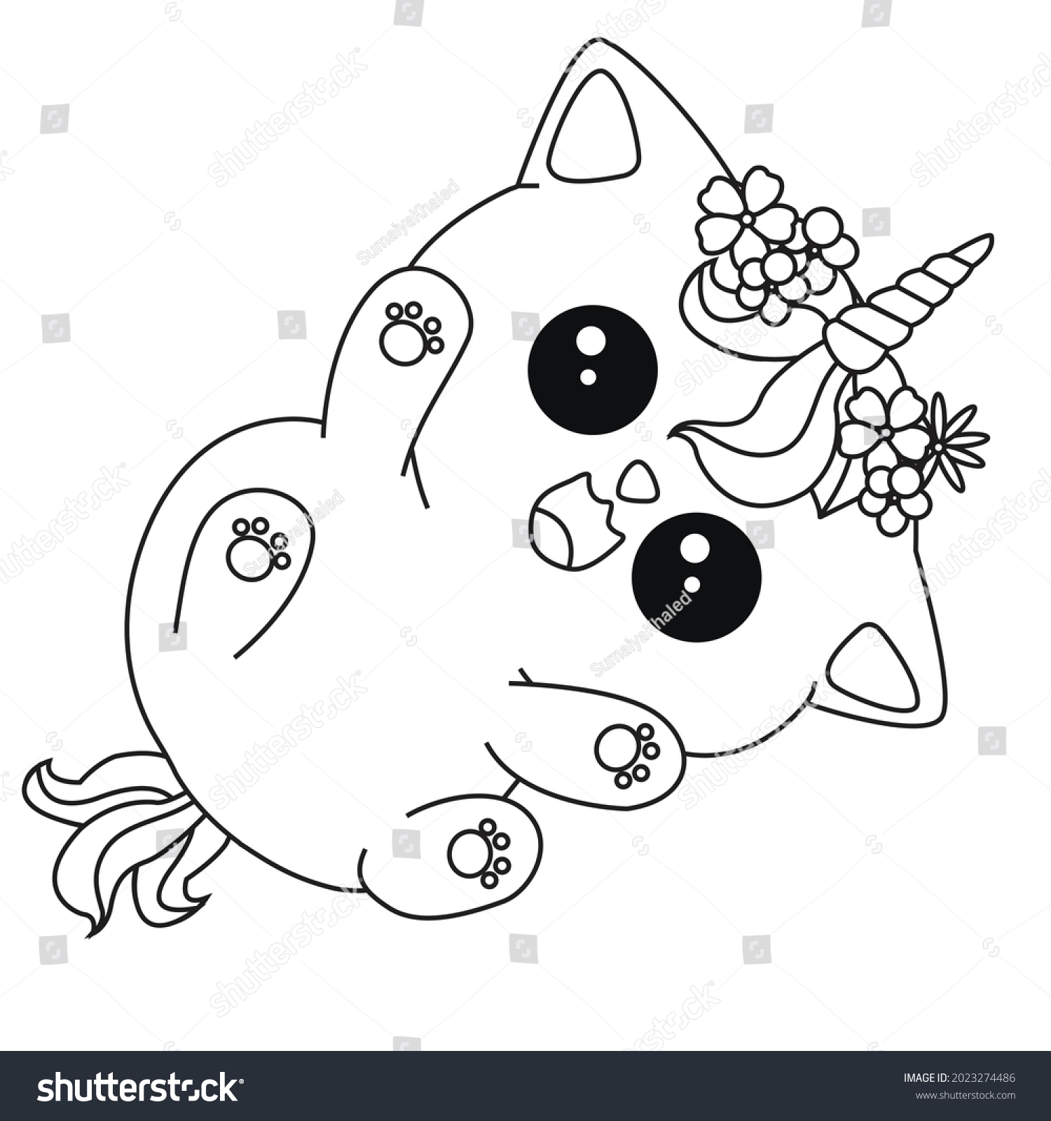 unicorn cat coloring pages