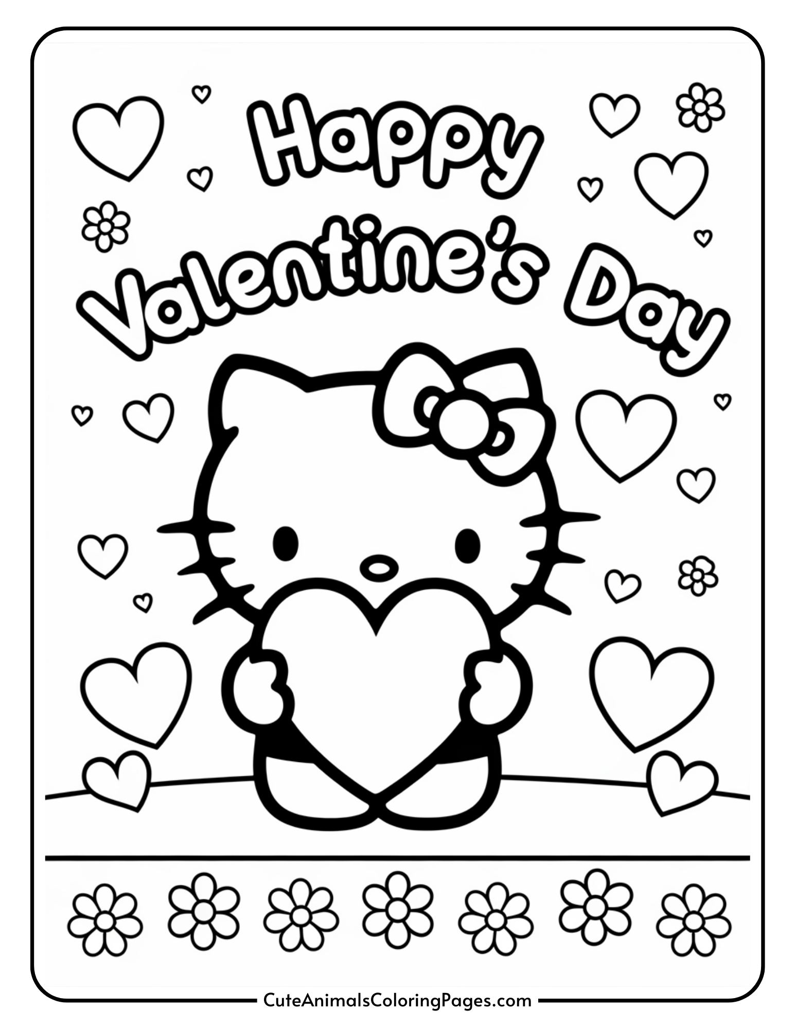 Happy Valentines Day Colouring Pages