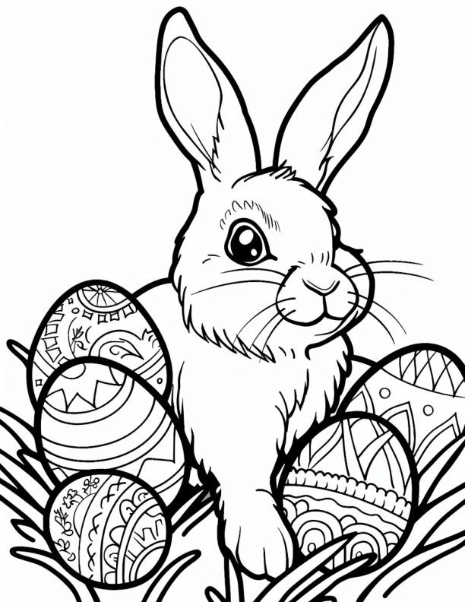 Coloring Pages Of The Easter Bunny
