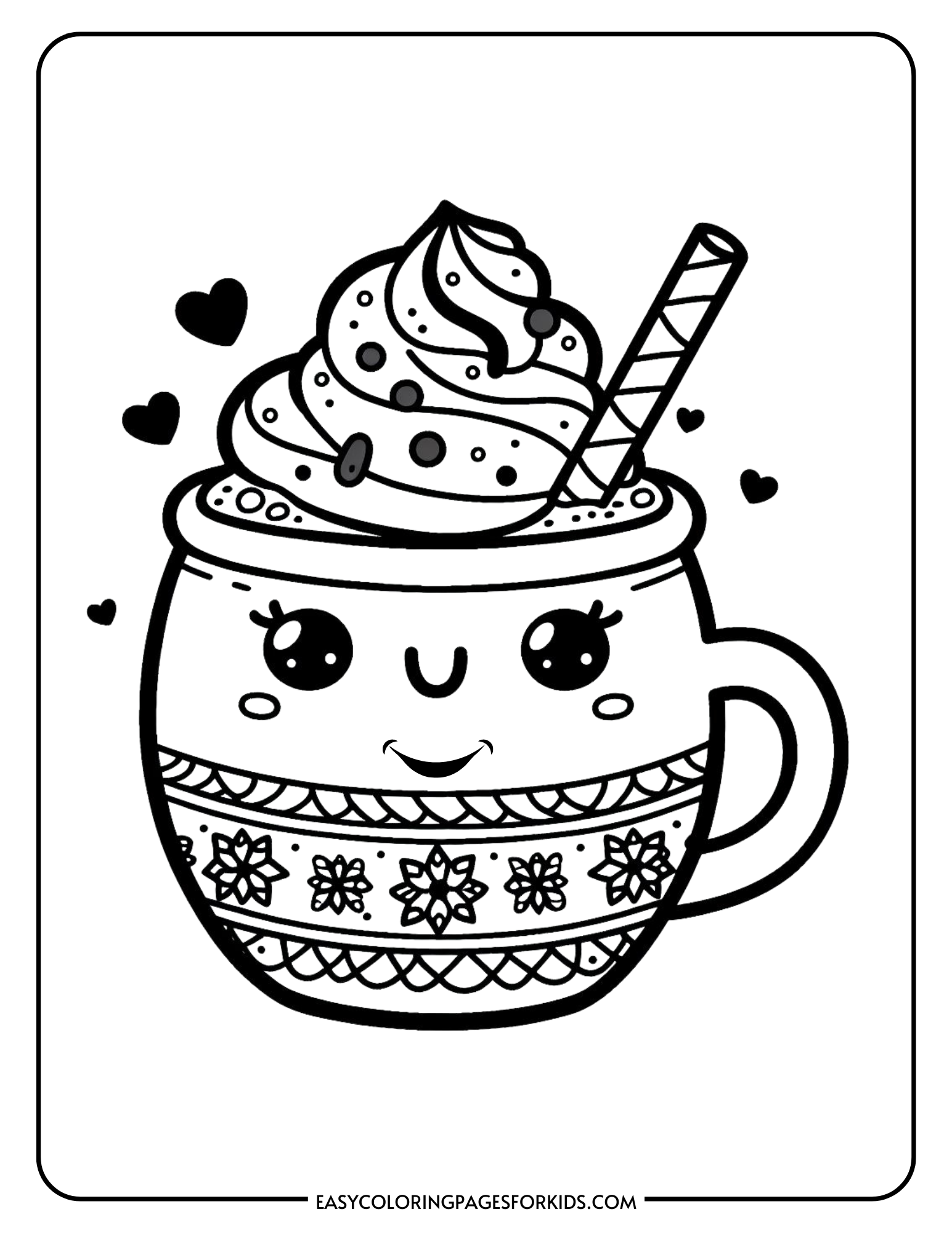 Hot Chocolate Coloring Page 6 Free PDF Printables Easy Coloring Pages For Kids
